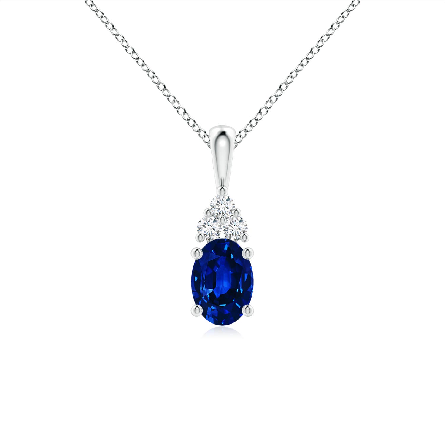 AAAA - Blue Sapphire / 0.96 CT / 14 KT White Gold