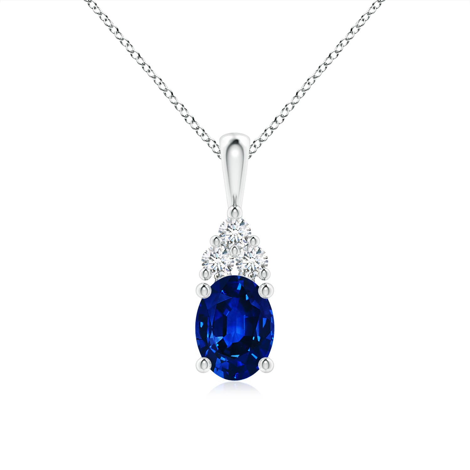 AAAA - Blue Sapphire / 1.76 CT / 14 KT White Gold