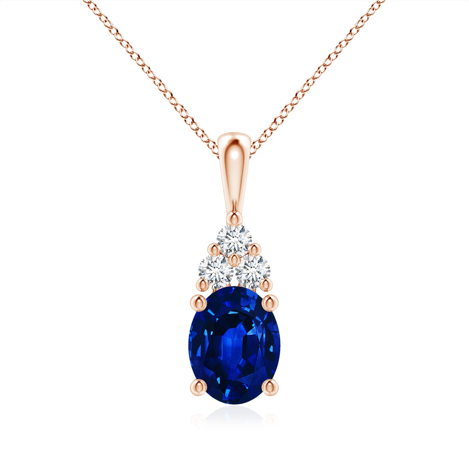 AAAA - Blue Sapphire / 2.23 CT / 14 KT Rose Gold