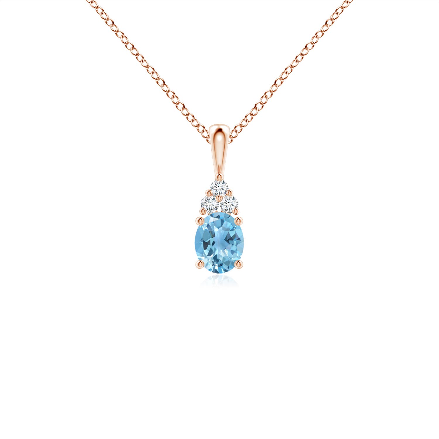 A - Swiss Blue Topaz / 0.41 CT / 14 KT Rose Gold