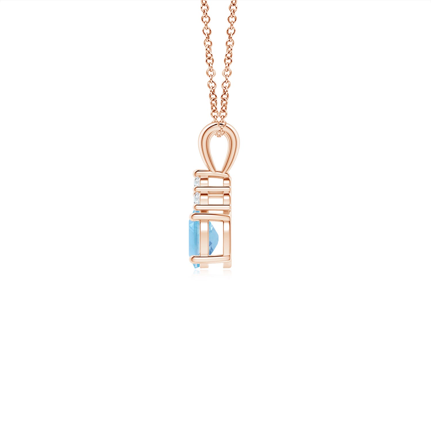 A - Swiss Blue Topaz / 0.41 CT / 14 KT Rose Gold