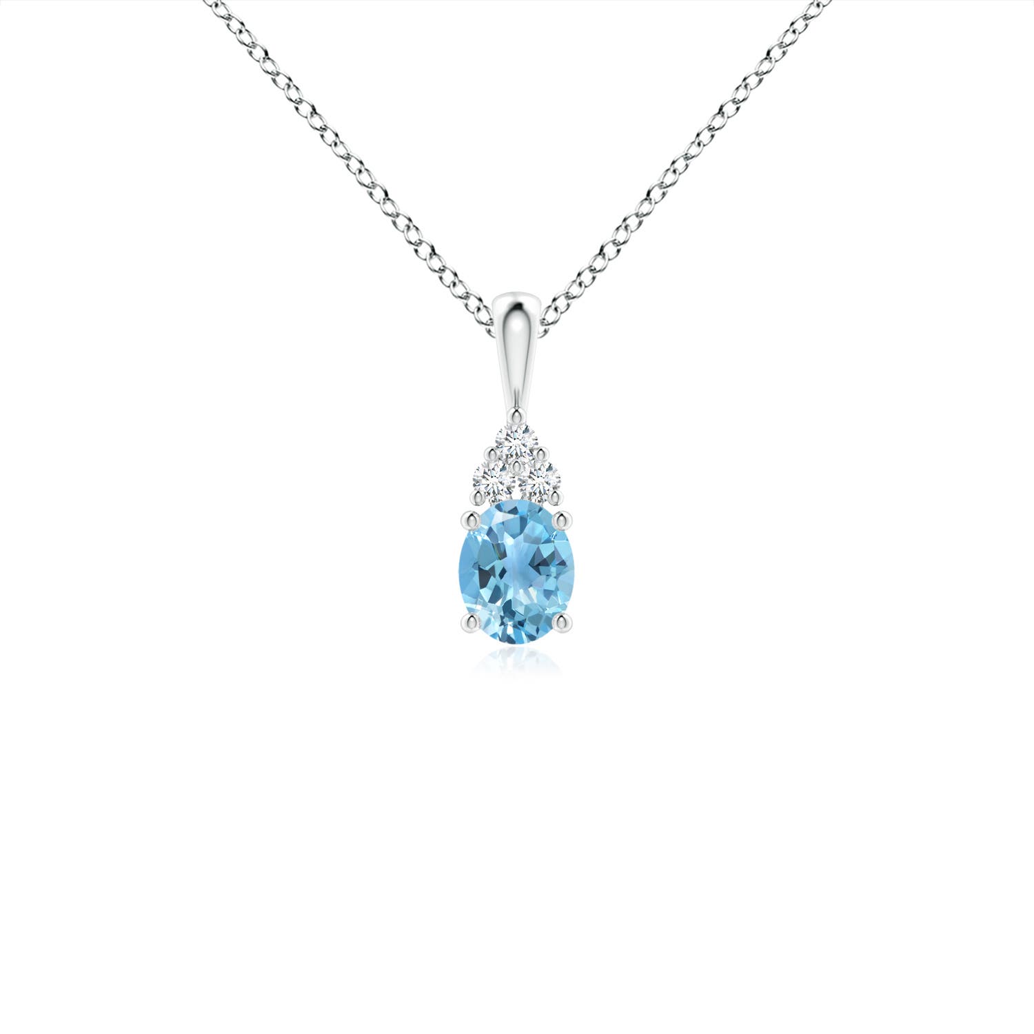 A - Swiss Blue Topaz / 0.41 CT / 14 KT White Gold