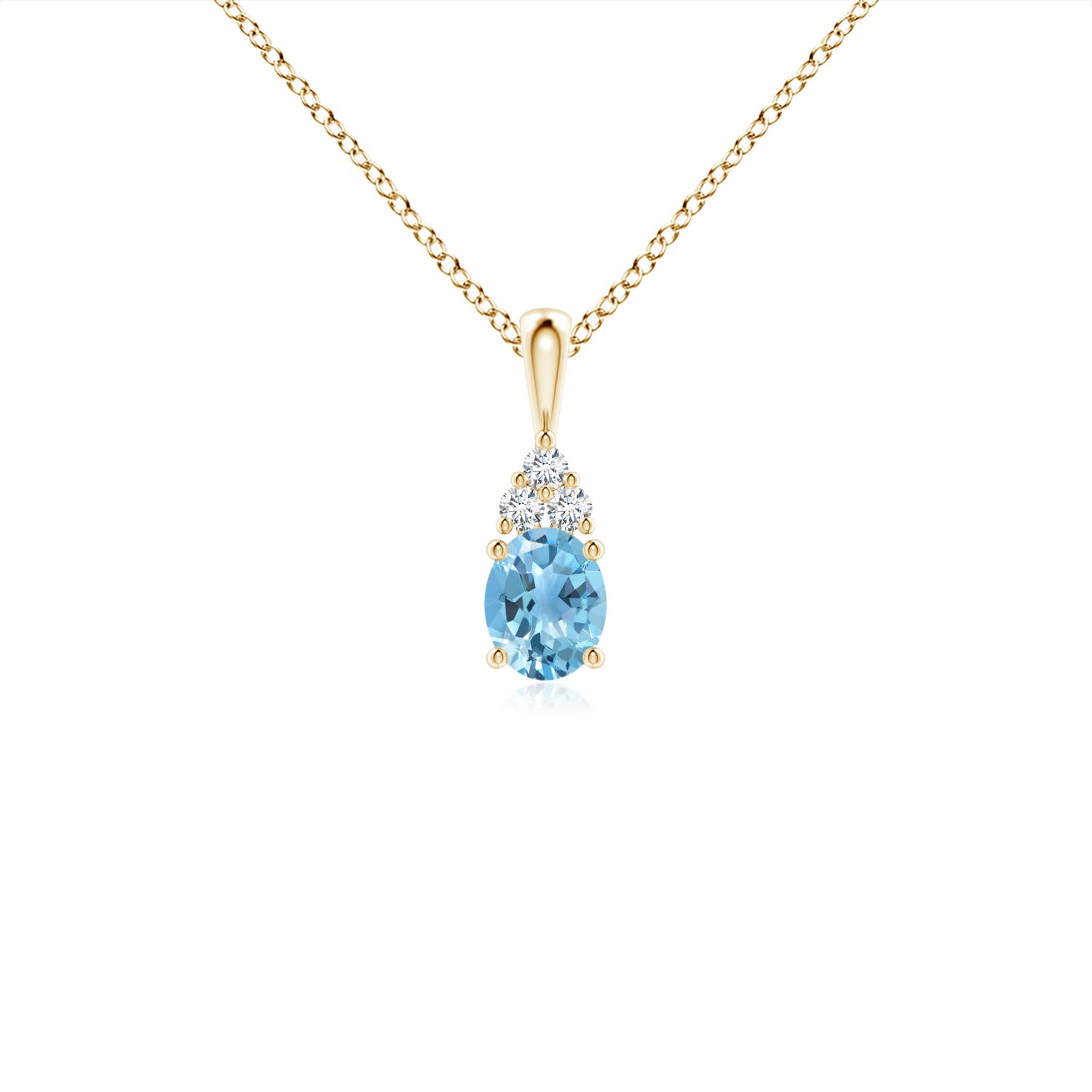 A - Swiss Blue Topaz / 0.41 CT / 14 KT Yellow Gold