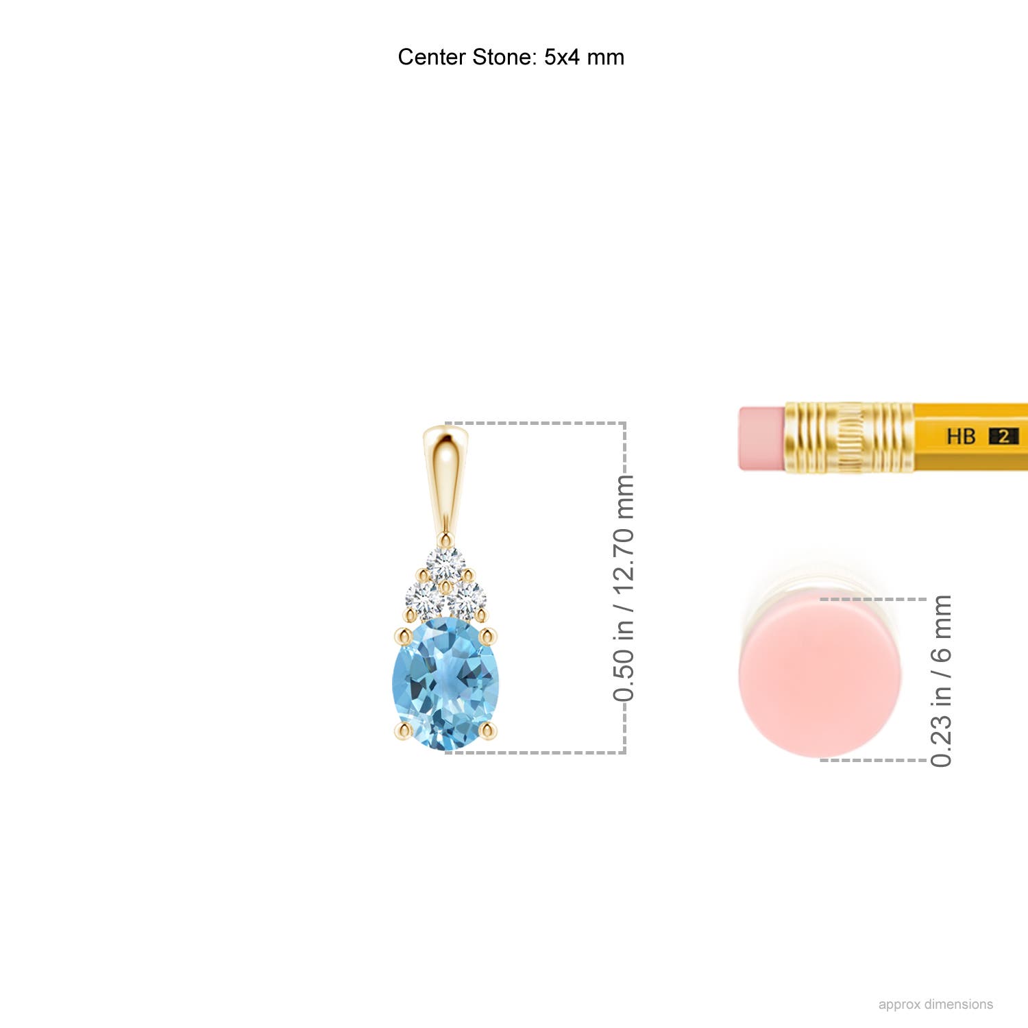 A - Swiss Blue Topaz / 0.41 CT / 14 KT Yellow Gold