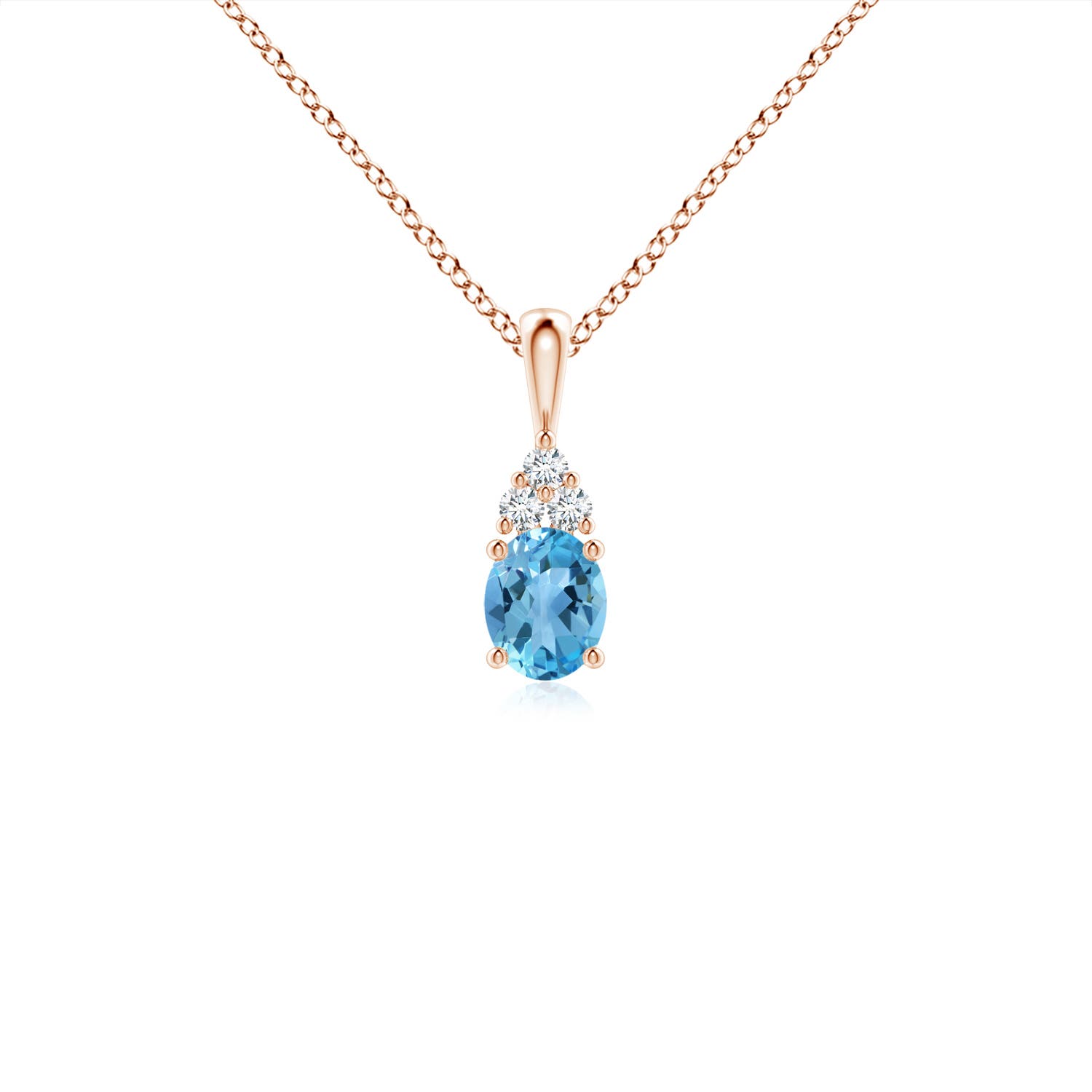 AA - Swiss Blue Topaz / 0.41 CT / 14 KT Rose Gold