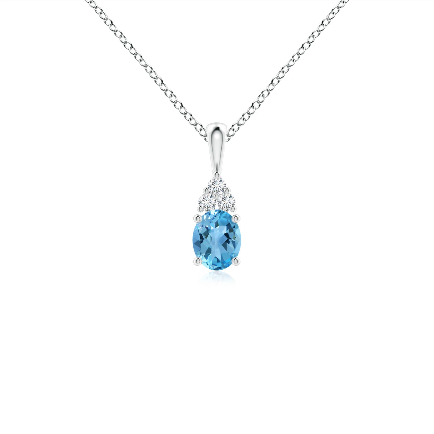 AA - Swiss Blue Topaz / 0.41 CT / 14 KT White Gold