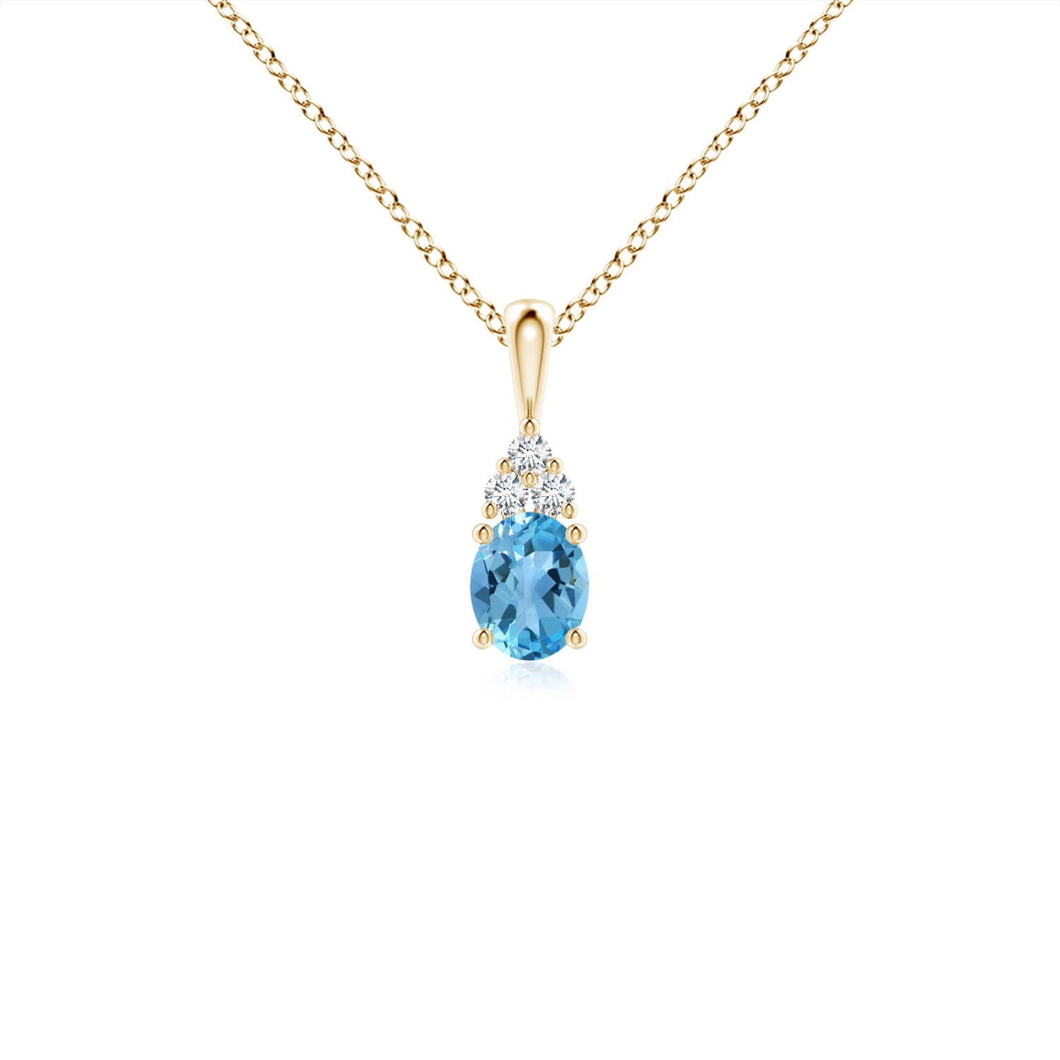 AA - Swiss Blue Topaz / 0.41 CT / 14 KT Yellow Gold