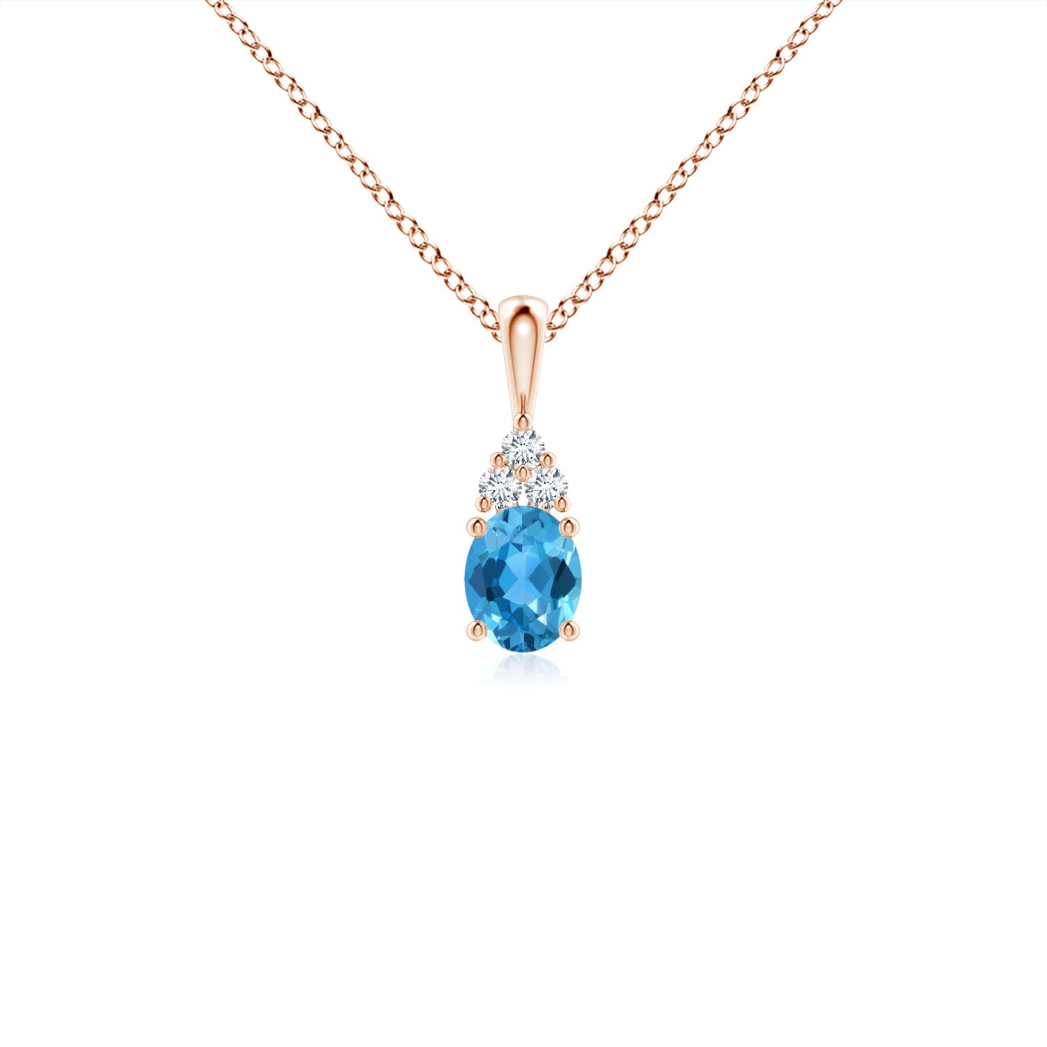 AAA - Swiss Blue Topaz / 0.41 CT / 14 KT Rose Gold