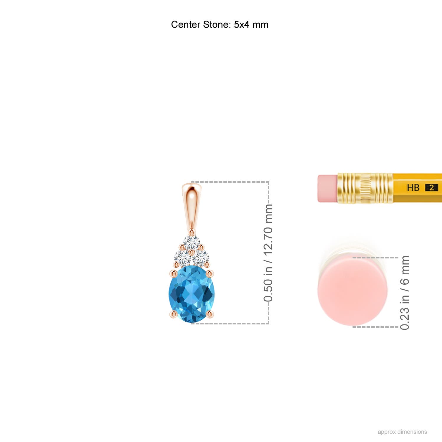 AAA - Swiss Blue Topaz / 0.41 CT / 14 KT Rose Gold