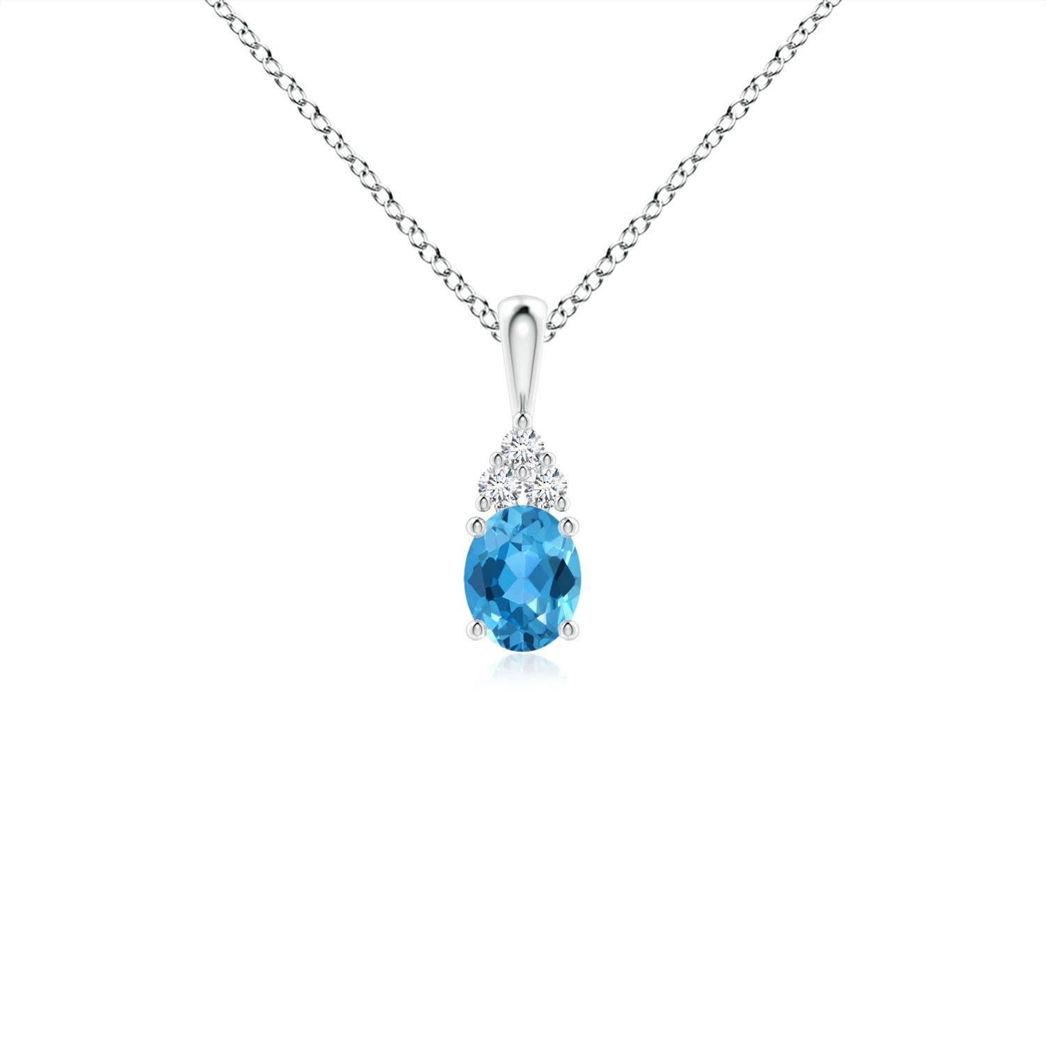 AAA - Swiss Blue Topaz / 0.41 CT / 14 KT White Gold