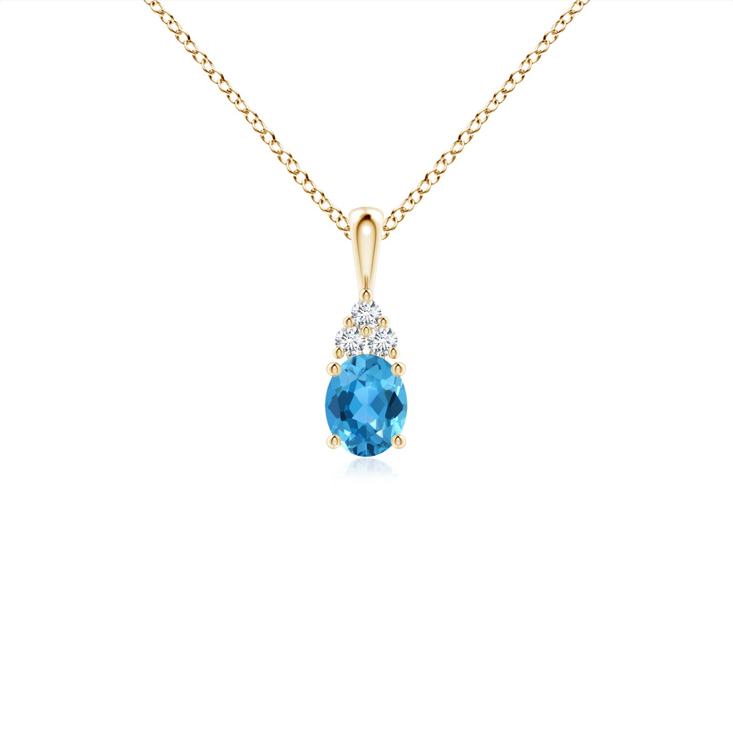 AAA - Swiss Blue Topaz / 0.41 CT / 14 KT Yellow Gold