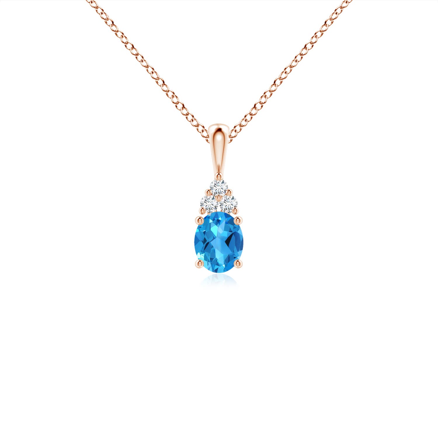 AAAA - Swiss Blue Topaz / 0.41 CT / 14 KT Rose Gold