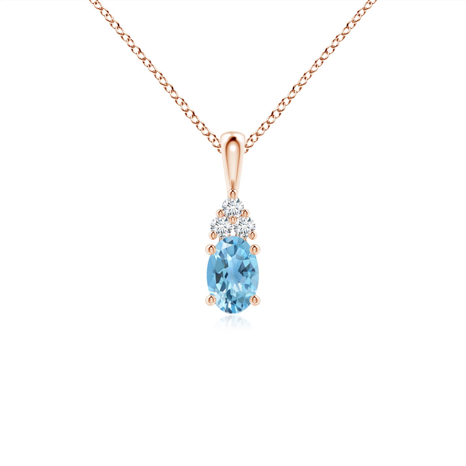 A - Swiss Blue Topaz / 0.6 CT / 14 KT Rose Gold