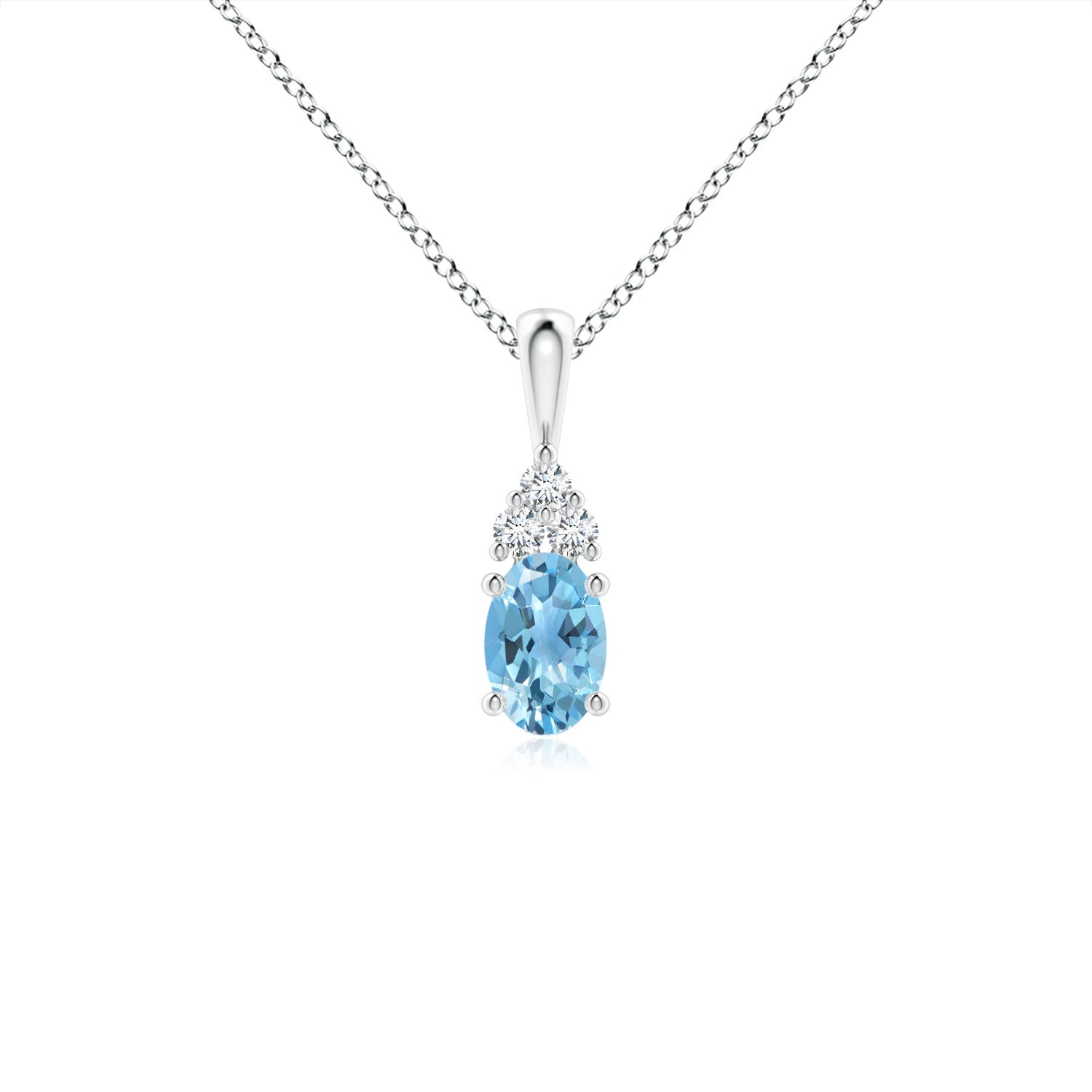 A - Swiss Blue Topaz / 0.6 CT / 14 KT White Gold