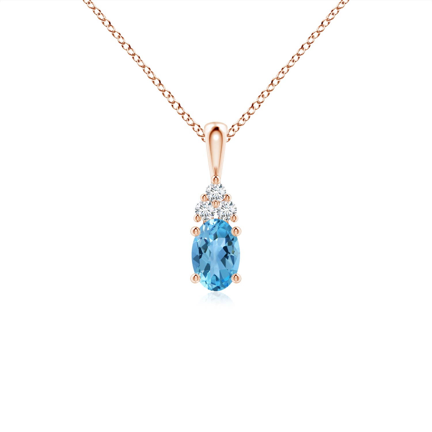 AA - Swiss Blue Topaz / 0.6 CT / 14 KT Rose Gold