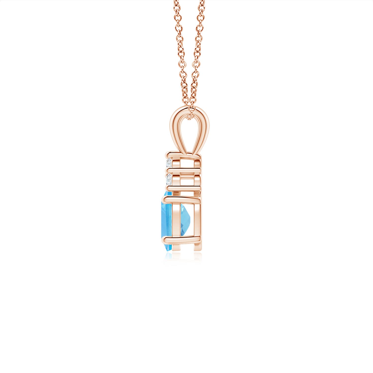 AA - Swiss Blue Topaz / 0.6 CT / 14 KT Rose Gold