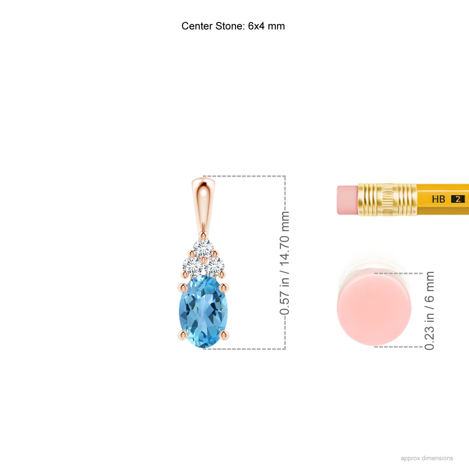 AA - Swiss Blue Topaz / 0.6 CT / 14 KT Rose Gold