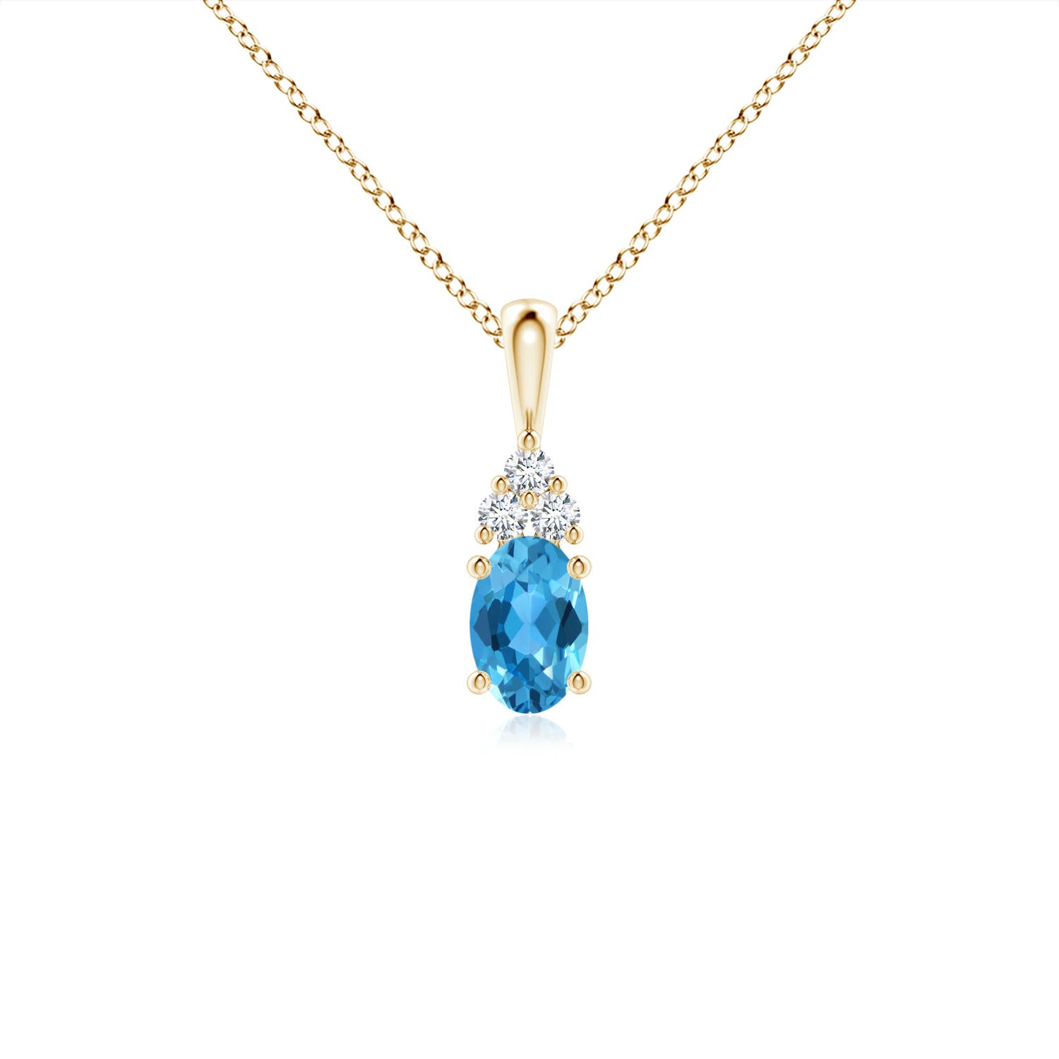 AAA - Swiss Blue Topaz / 0.6 CT / 14 KT Yellow Gold