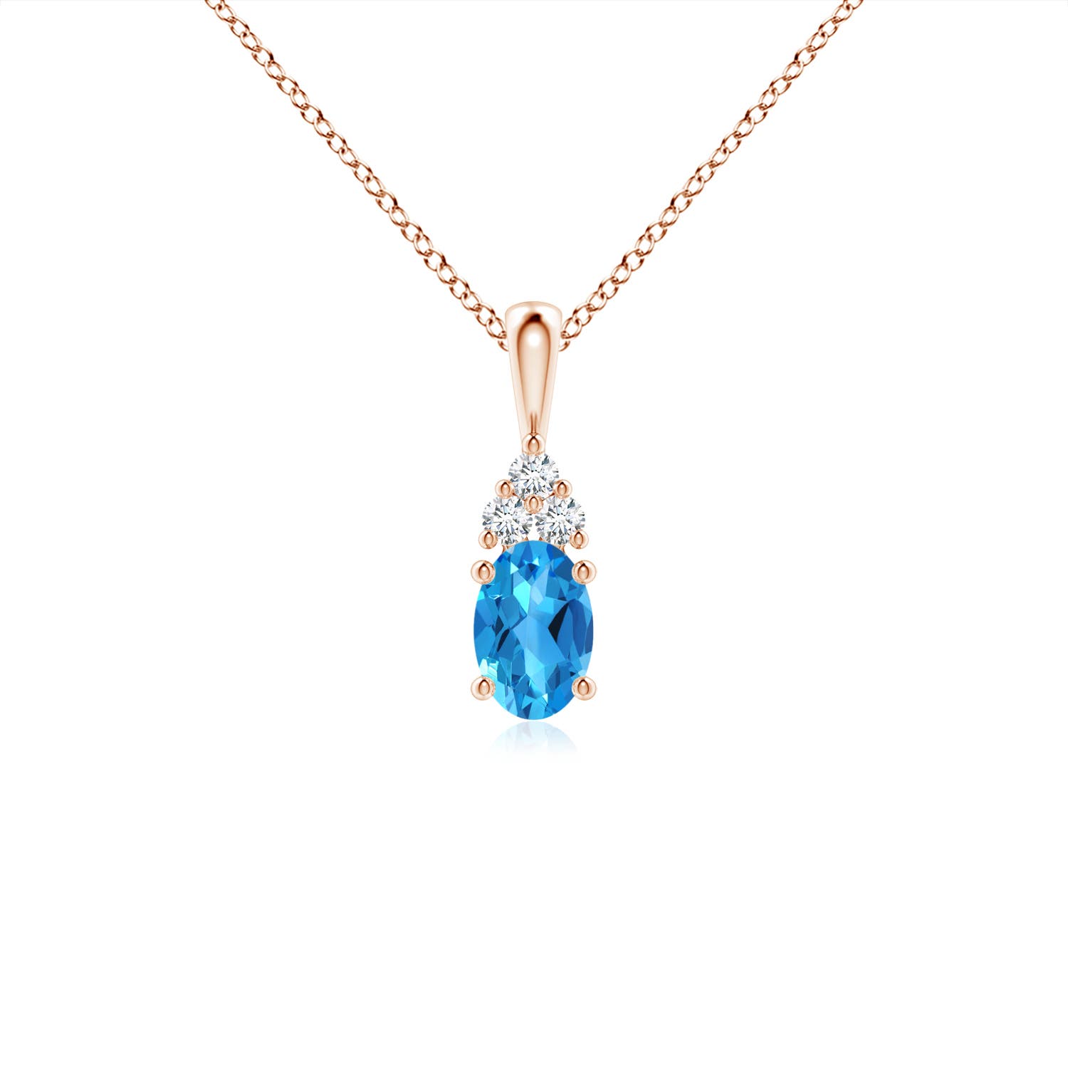 AAAA - Swiss Blue Topaz / 0.6 CT / 14 KT Rose Gold