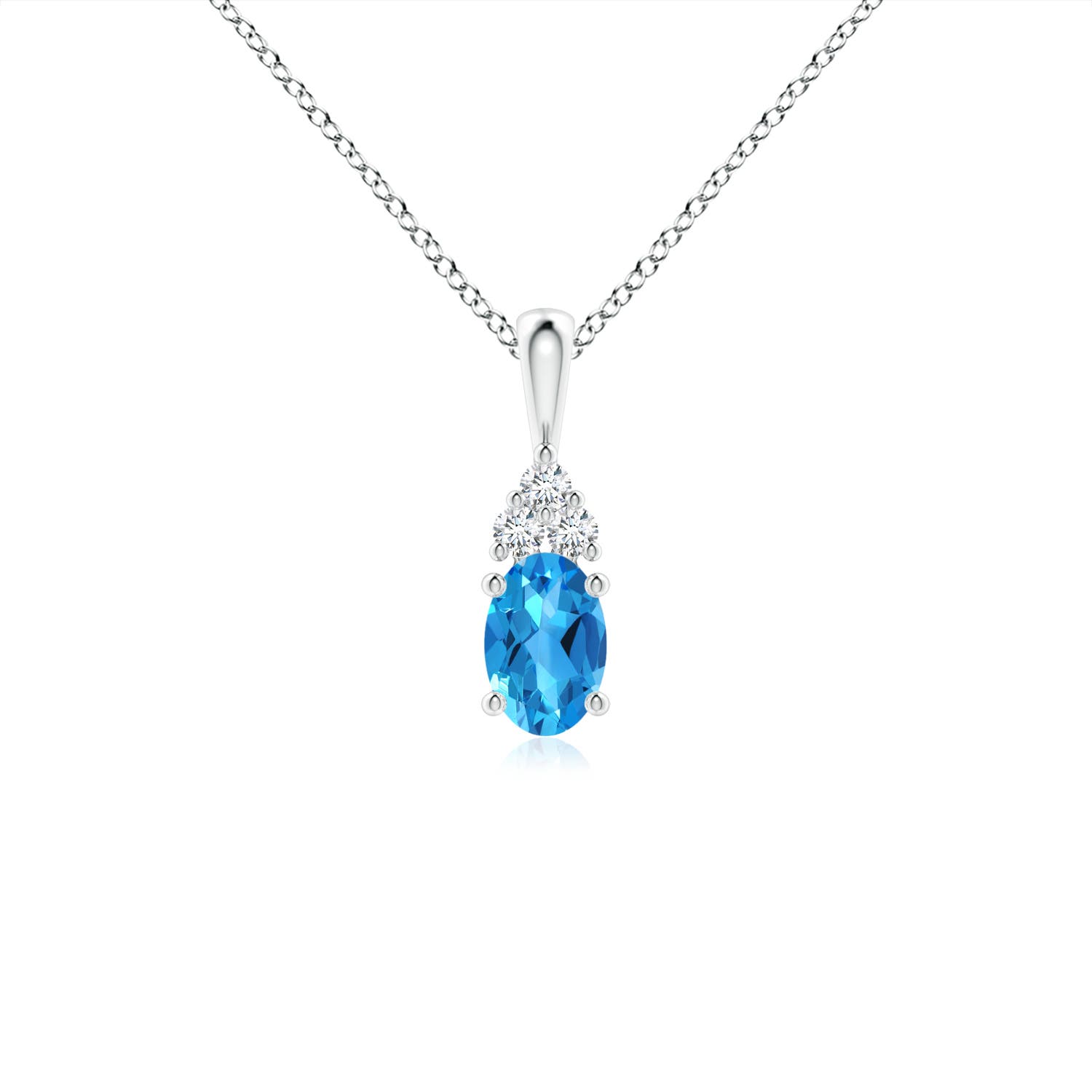 AAAA - Swiss Blue Topaz / 0.6 CT / 14 KT White Gold