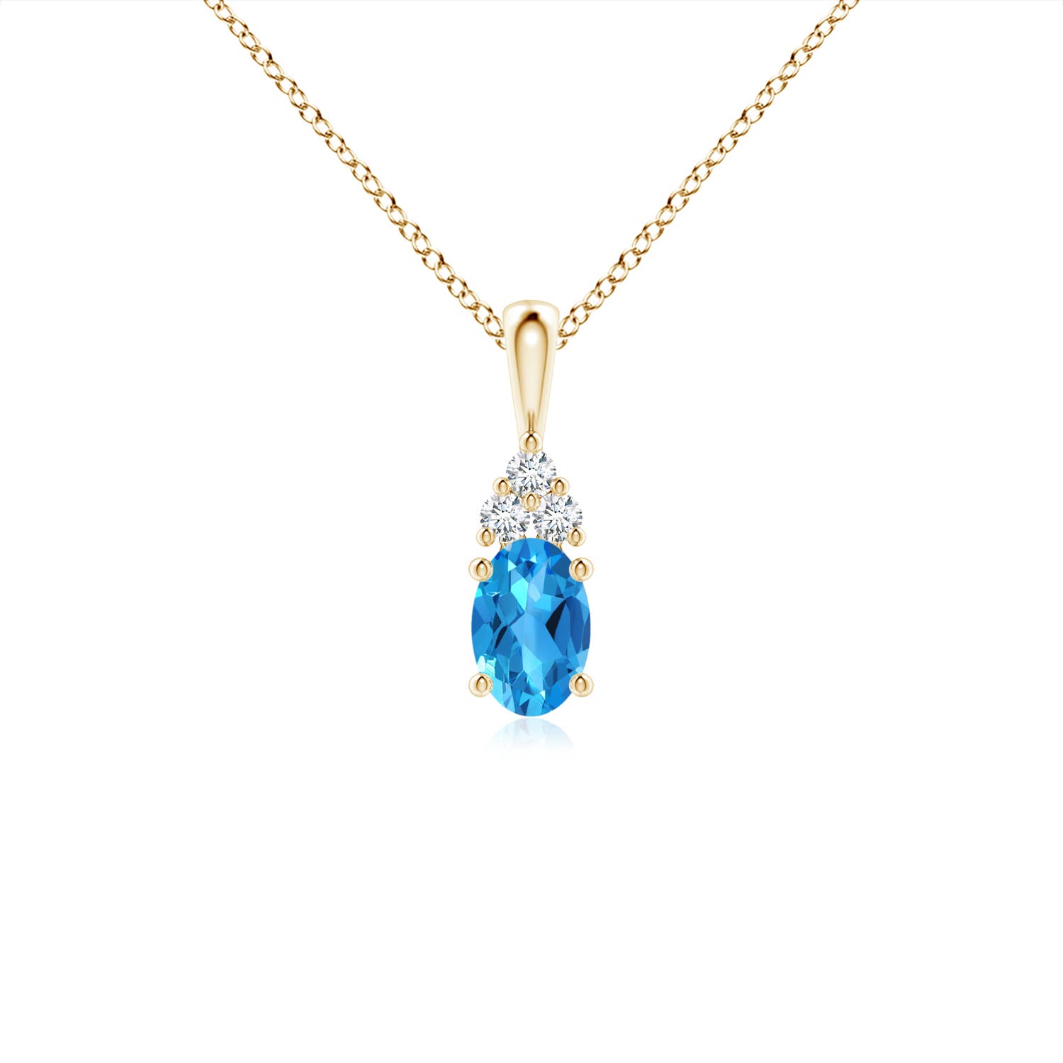 AAAA - Swiss Blue Topaz / 0.6 CT / 14 KT Yellow Gold