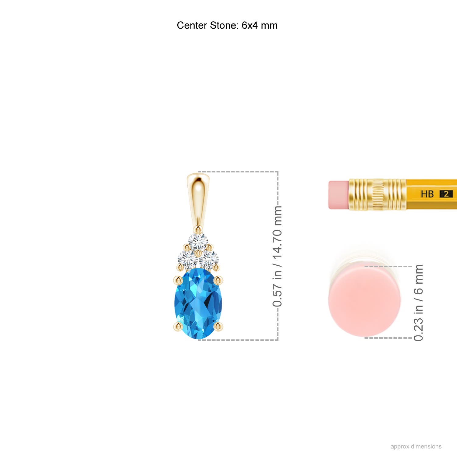 AAAA - Swiss Blue Topaz / 0.6 CT / 14 KT Yellow Gold