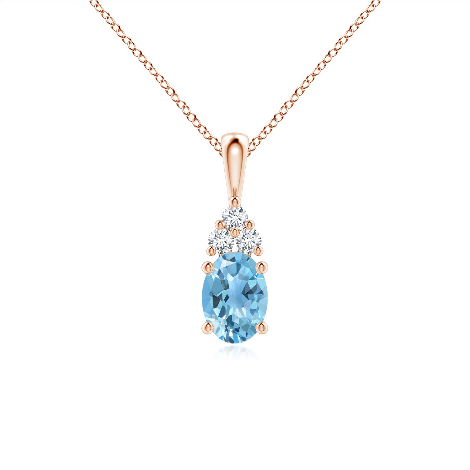 A - Swiss Blue Topaz / 1.06 CT / 14 KT Rose Gold