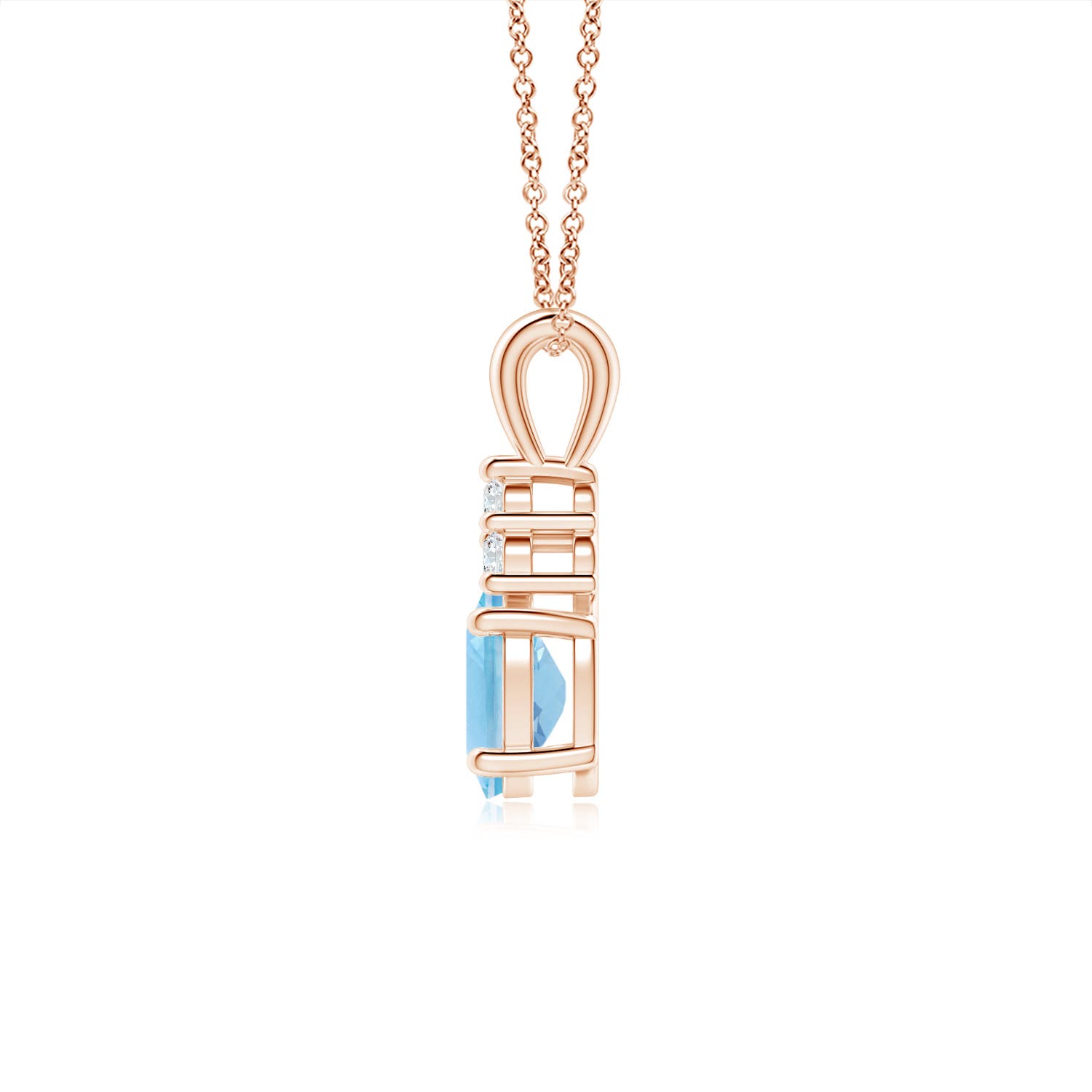 A - Swiss Blue Topaz / 1.06 CT / 14 KT Rose Gold