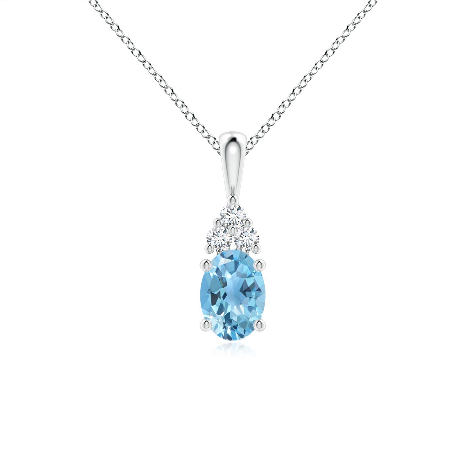 A - Swiss Blue Topaz / 1.06 CT / 14 KT White Gold