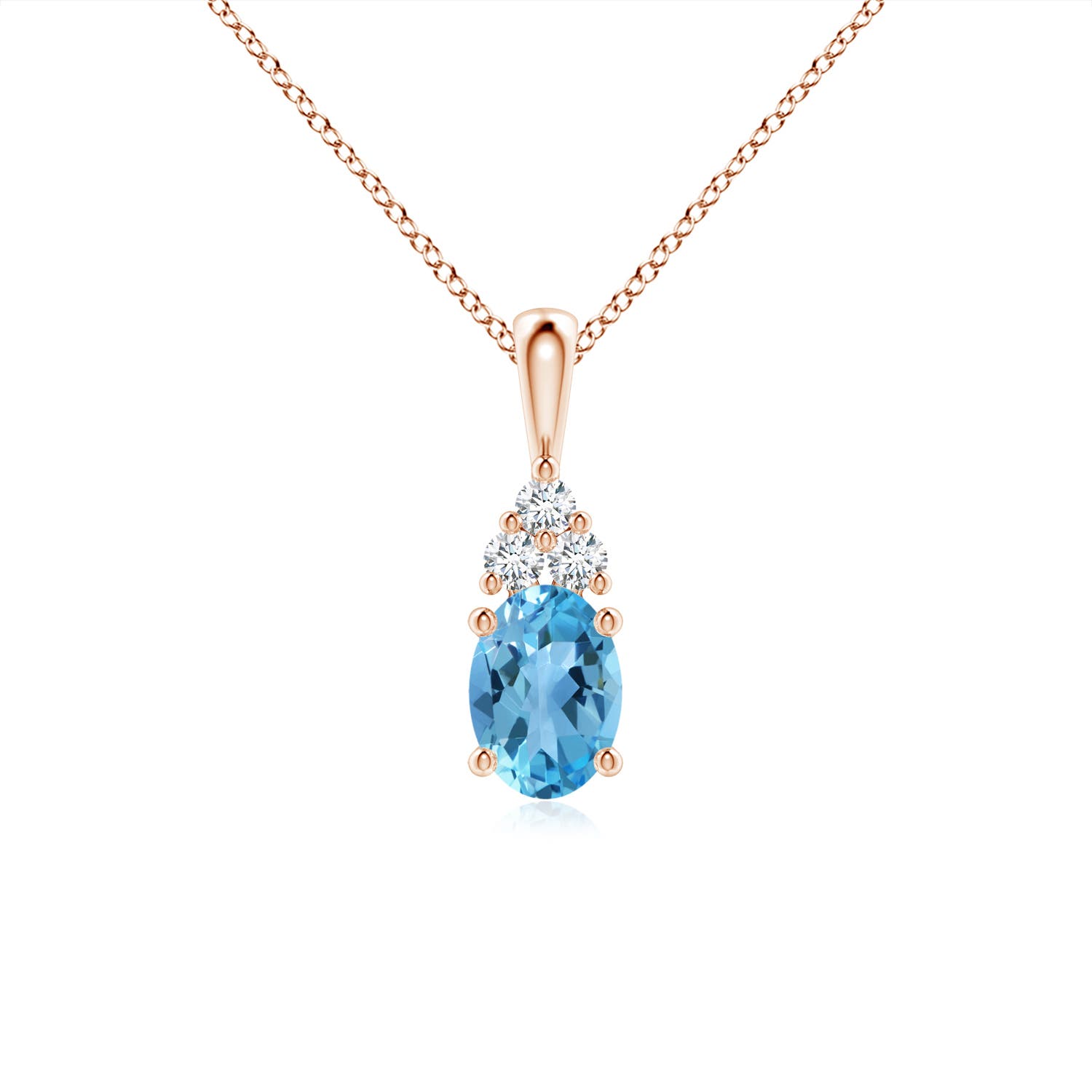 AA - Swiss Blue Topaz / 1.06 CT / 14 KT Rose Gold