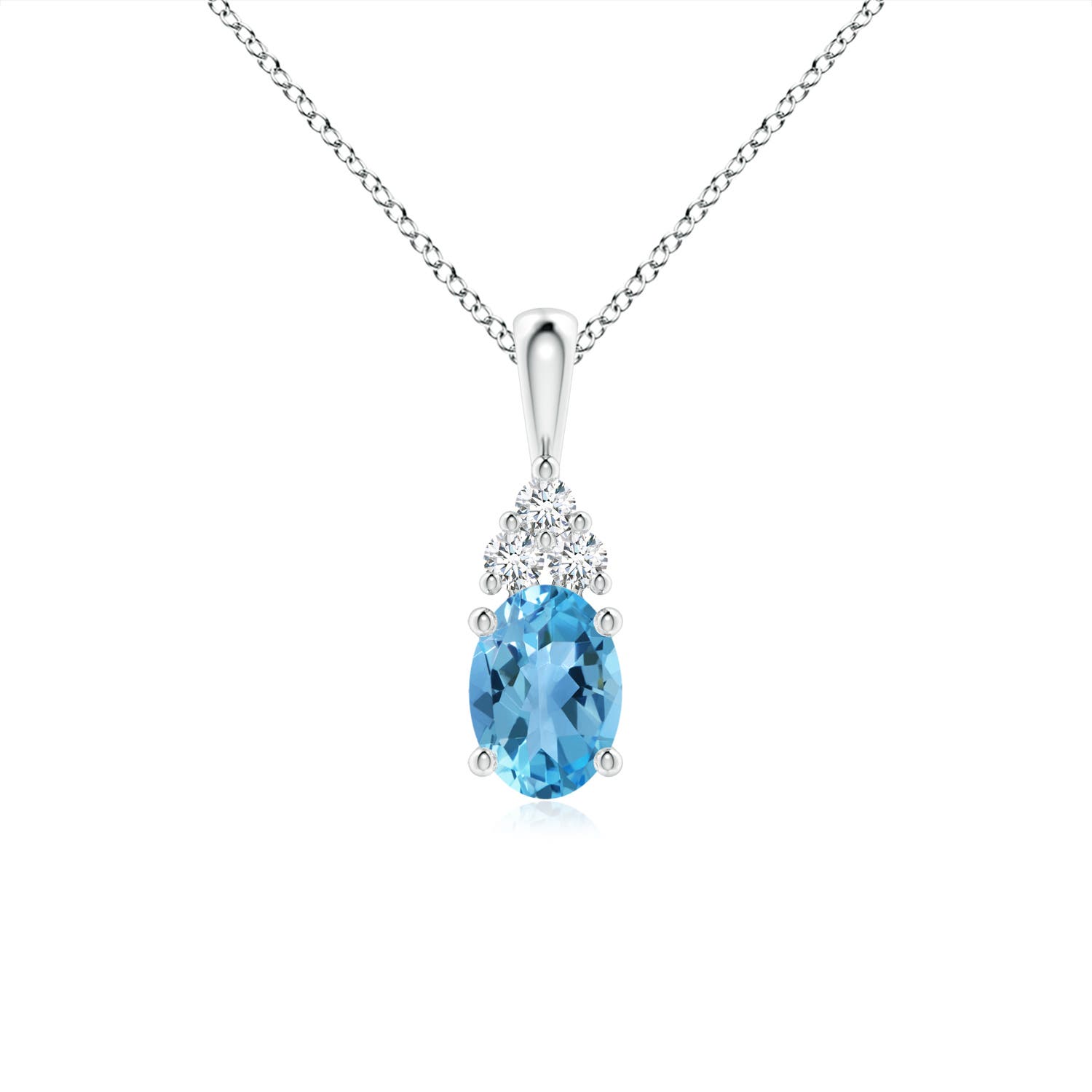 AA - Swiss Blue Topaz / 1.06 CT / 14 KT White Gold