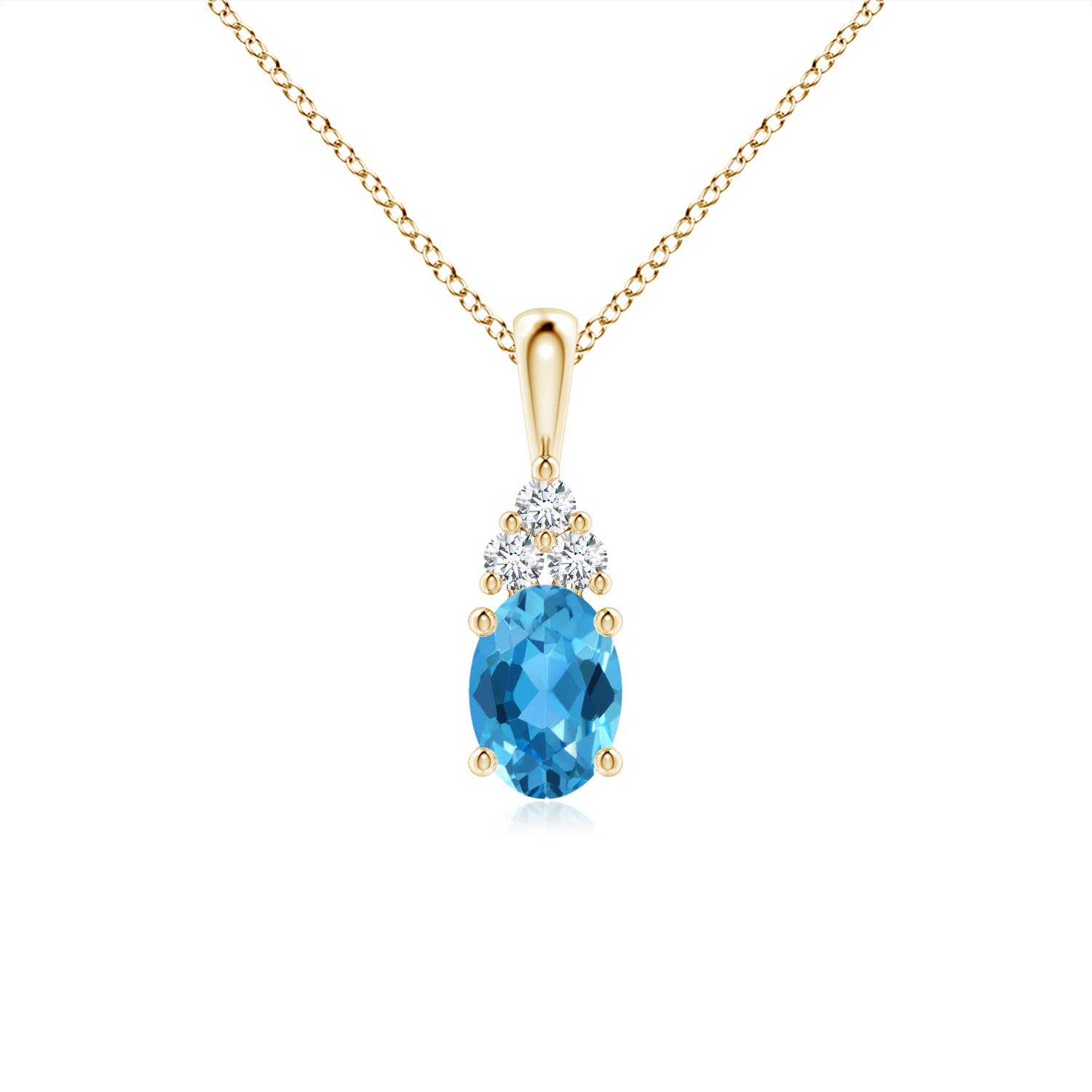 AAA - Swiss Blue Topaz / 1.06 CT / 14 KT Yellow Gold