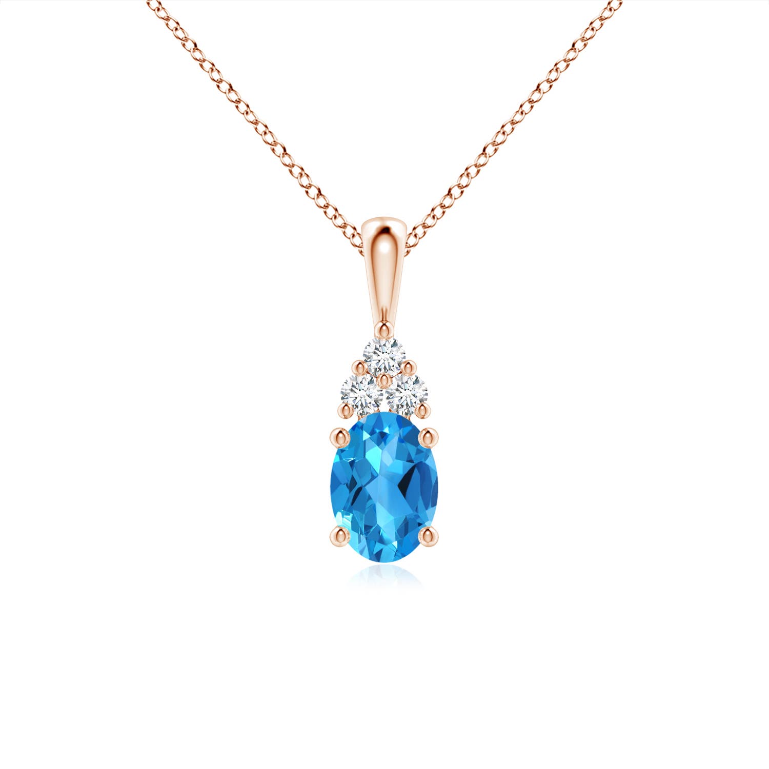 AAAA - Swiss Blue Topaz / 1.06 CT / 14 KT Rose Gold