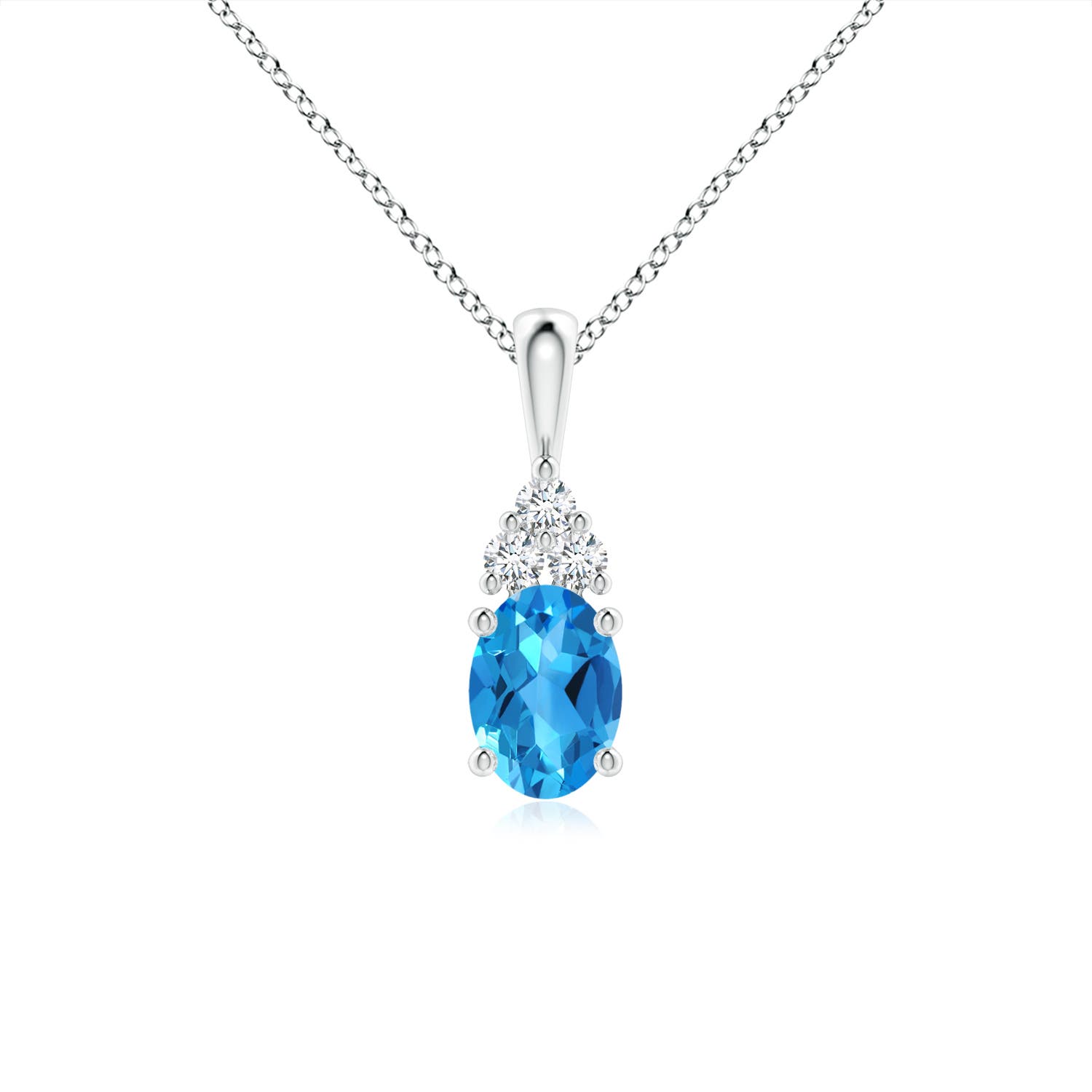 AAAA - Swiss Blue Topaz / 1.06 CT / 14 KT White Gold