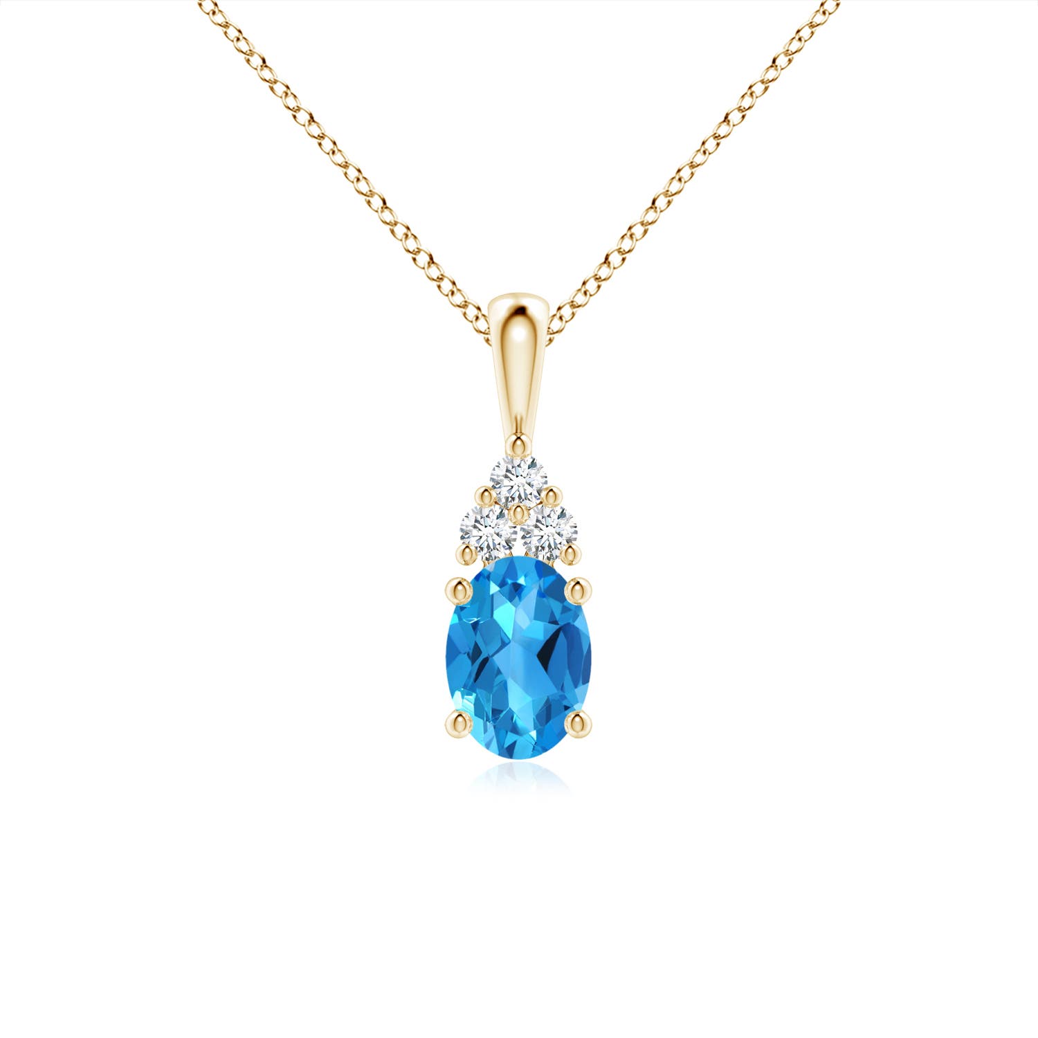 AAAA - Swiss Blue Topaz / 1.06 CT / 14 KT Yellow Gold