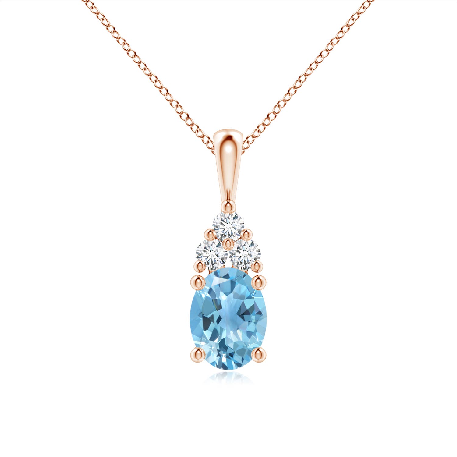 A - Swiss Blue Topaz / 1.71 CT / 14 KT Rose Gold