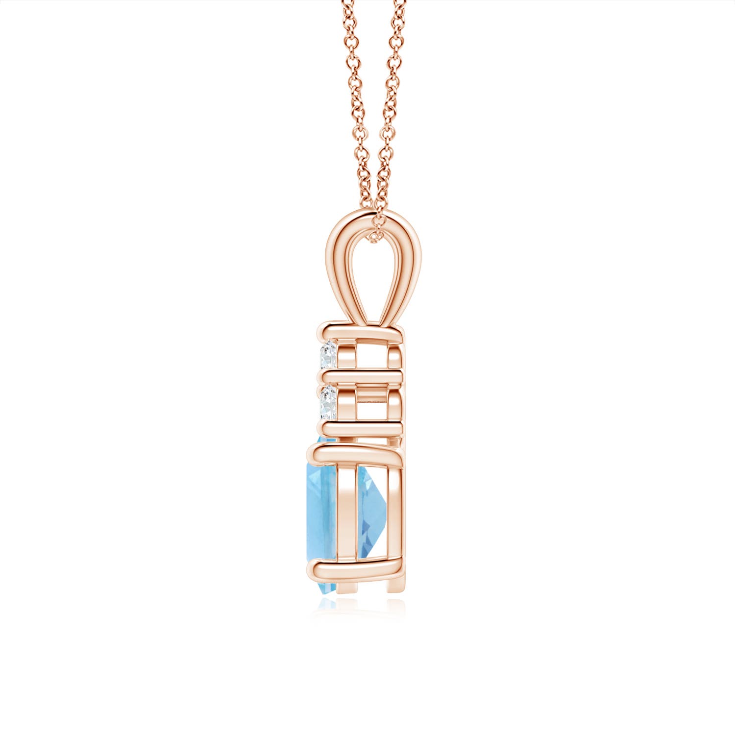 A - Swiss Blue Topaz / 1.71 CT / 14 KT Rose Gold