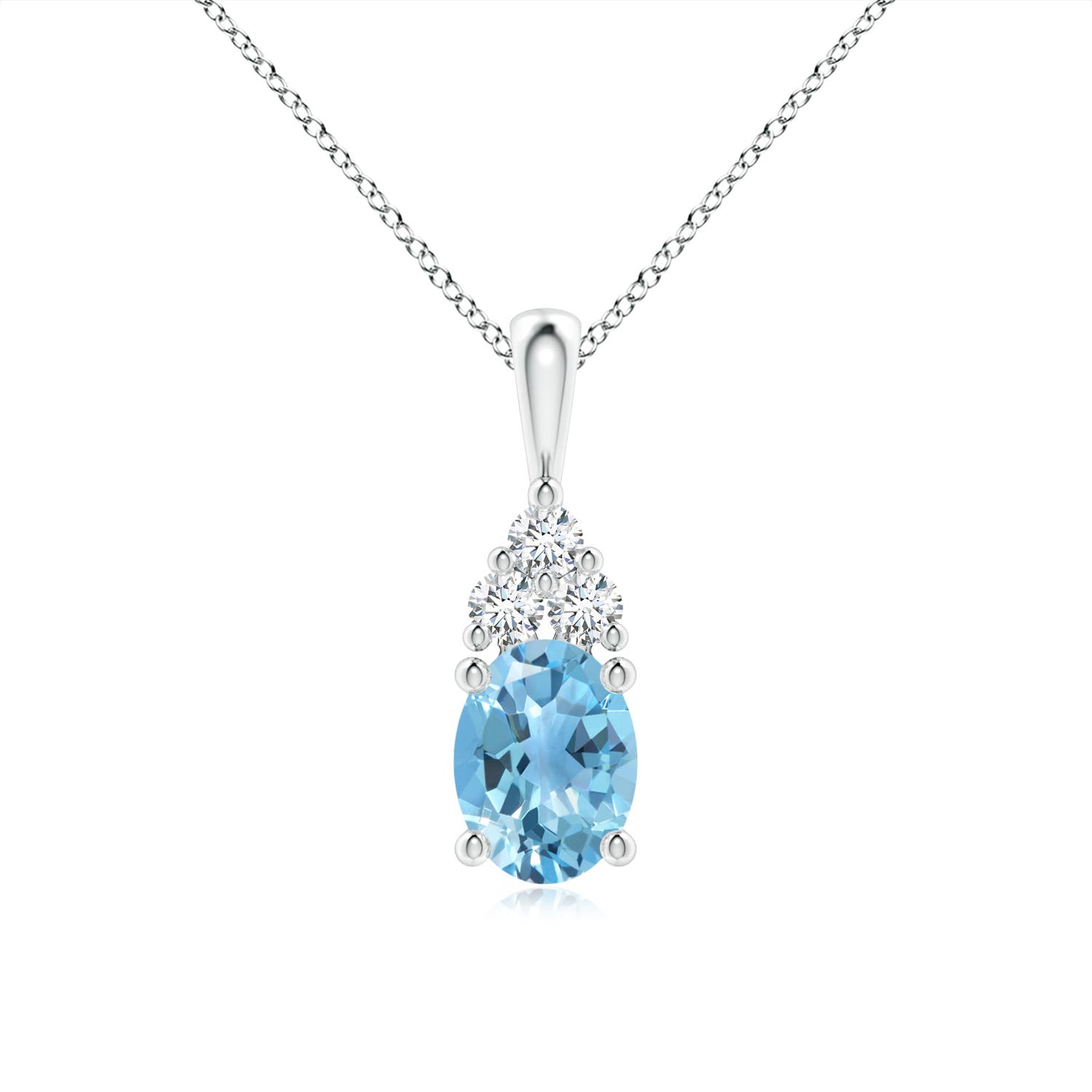 A - Swiss Blue Topaz / 1.71 CT / 14 KT White Gold