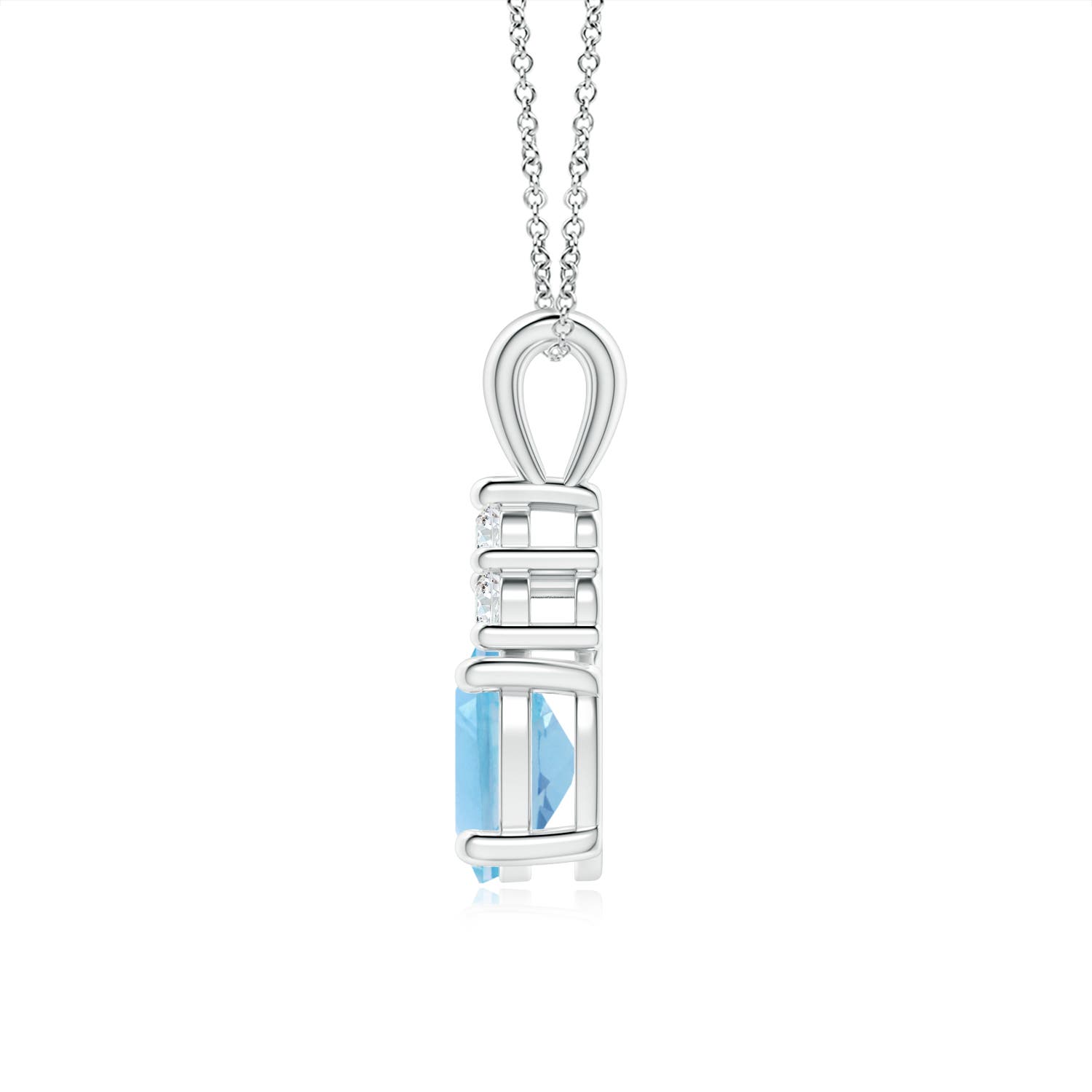 A - Swiss Blue Topaz / 1.71 CT / 14 KT White Gold