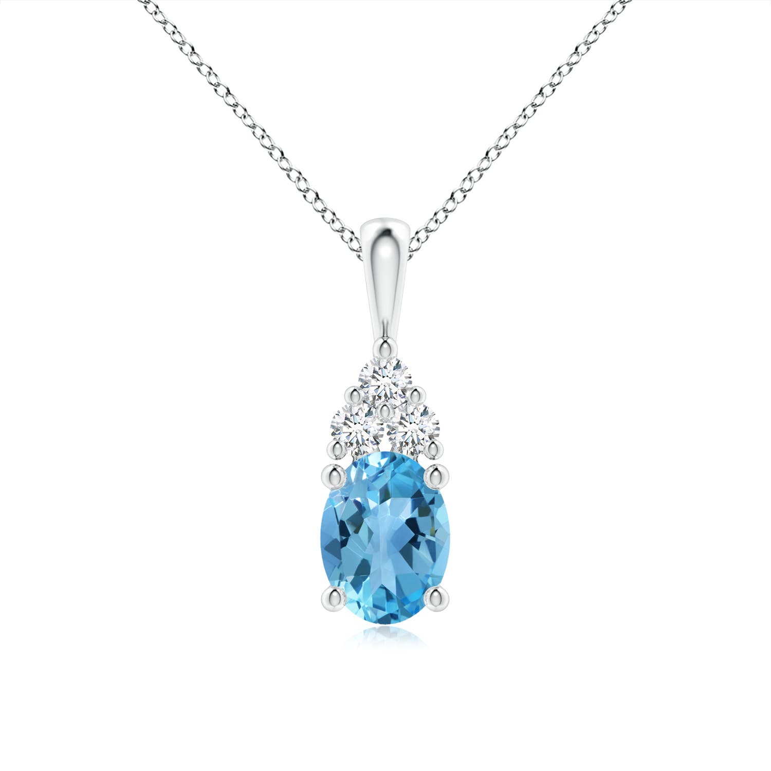 AA - Swiss Blue Topaz / 1.71 CT / 14 KT White Gold