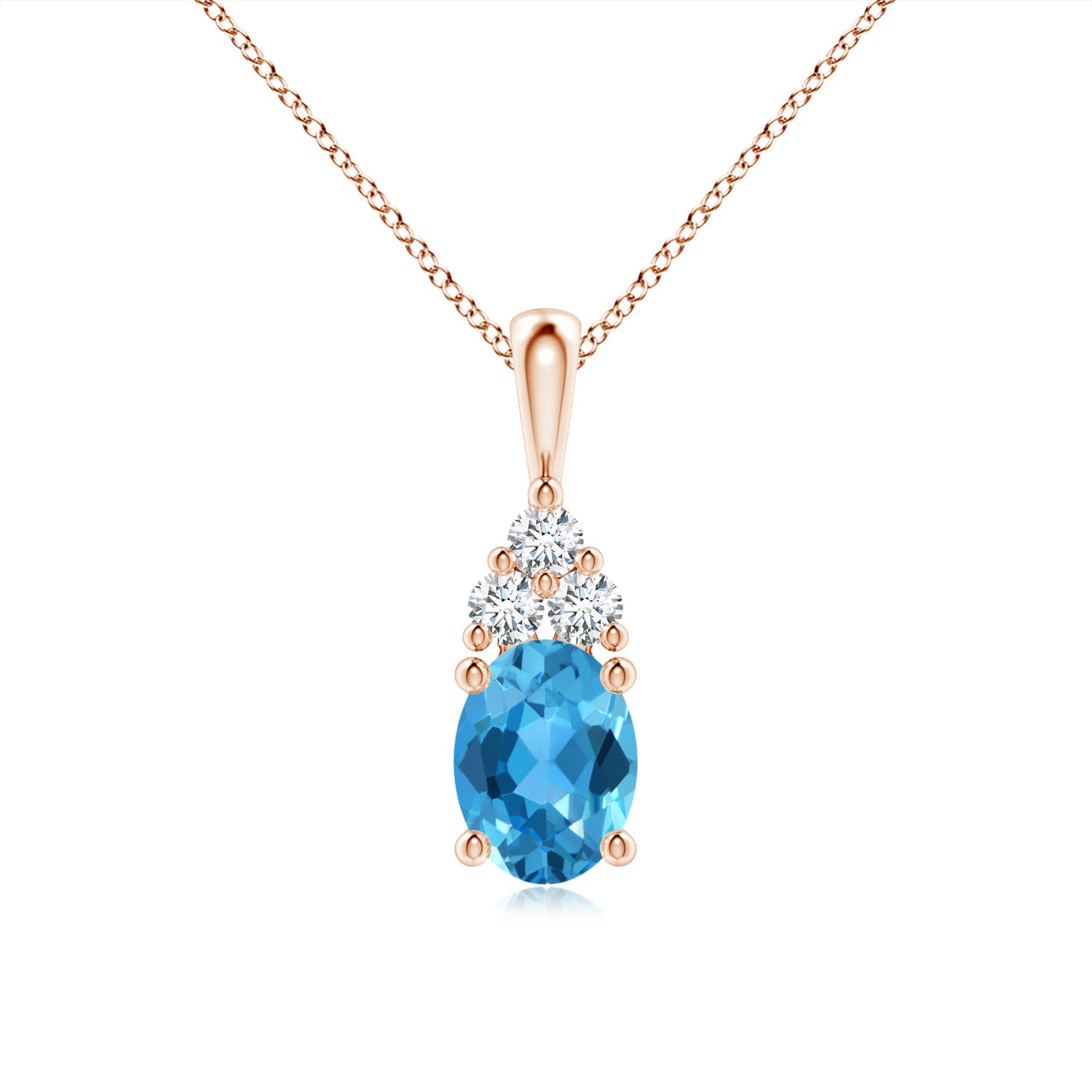 AAA - Swiss Blue Topaz / 1.71 CT / 14 KT Rose Gold