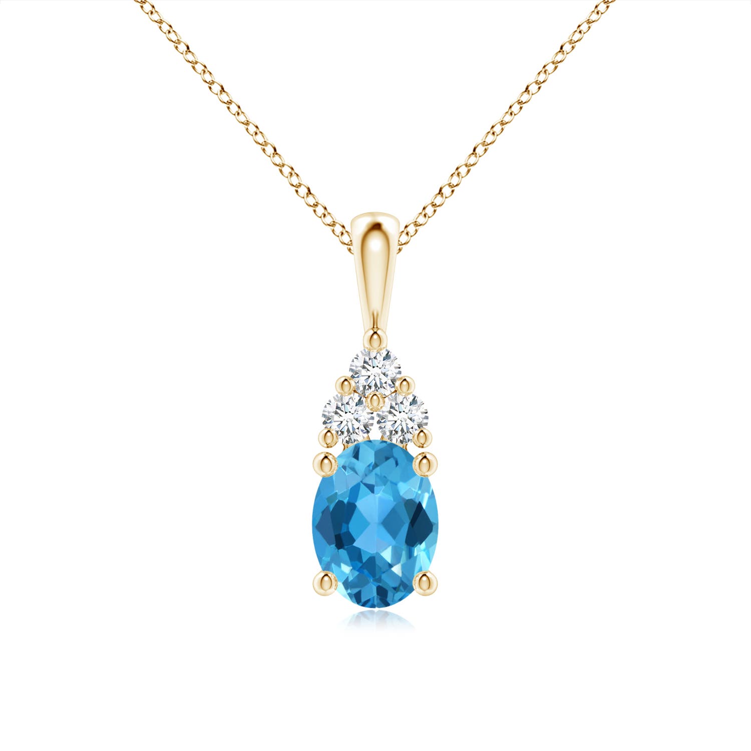 AAA - Swiss Blue Topaz / 1.71 CT / 14 KT Yellow Gold