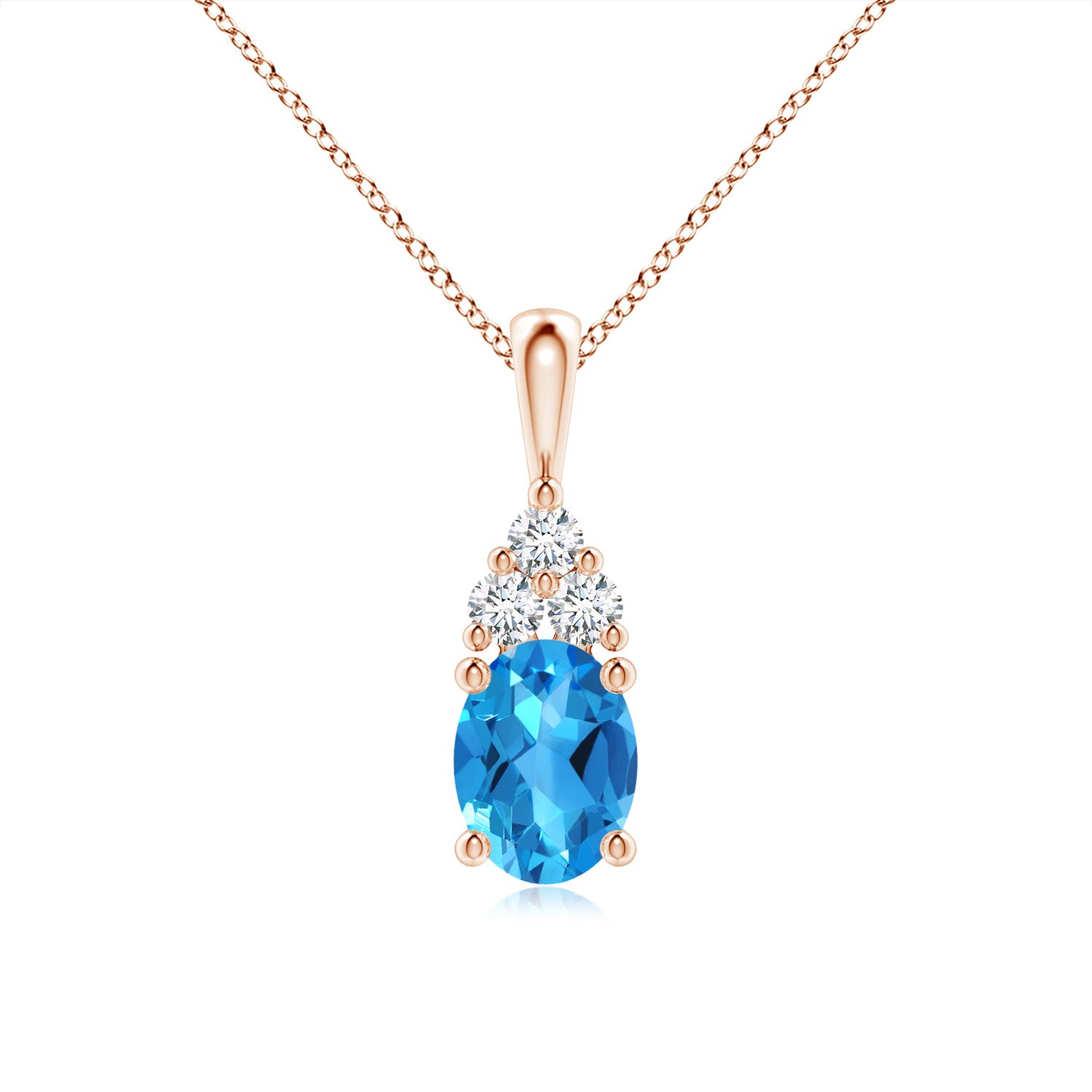 AAAA - Swiss Blue Topaz / 1.71 CT / 14 KT Rose Gold