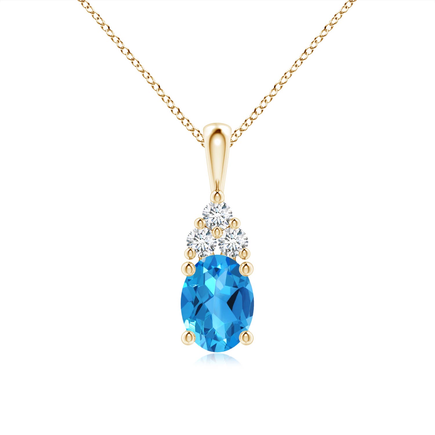 AAAA - Swiss Blue Topaz / 1.71 CT / 14 KT Yellow Gold