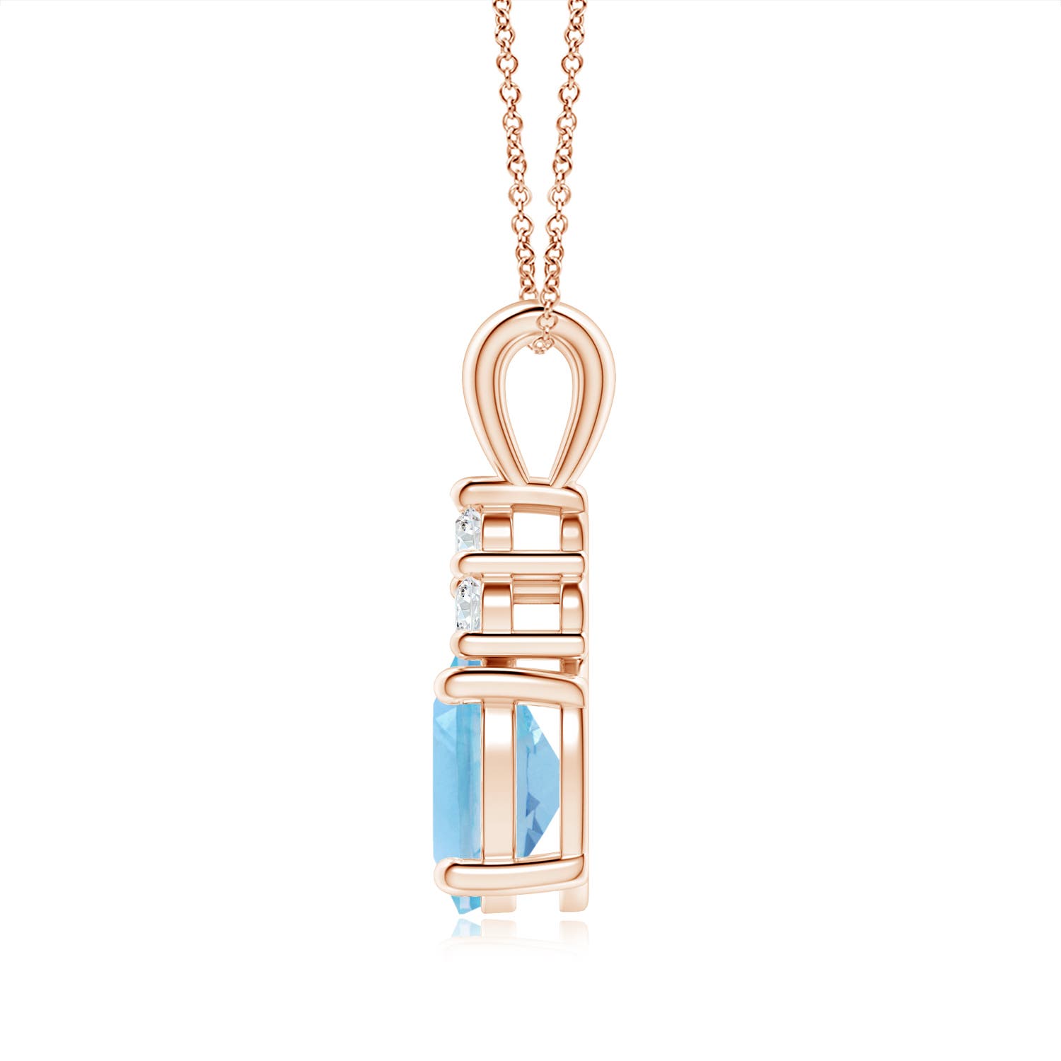 A - Swiss Blue Topaz / 2.48 CT / 14 KT Rose Gold