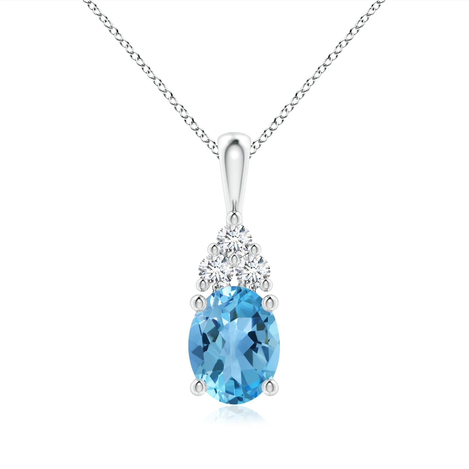 AA - Swiss Blue Topaz / 2.48 CT / 14 KT White Gold