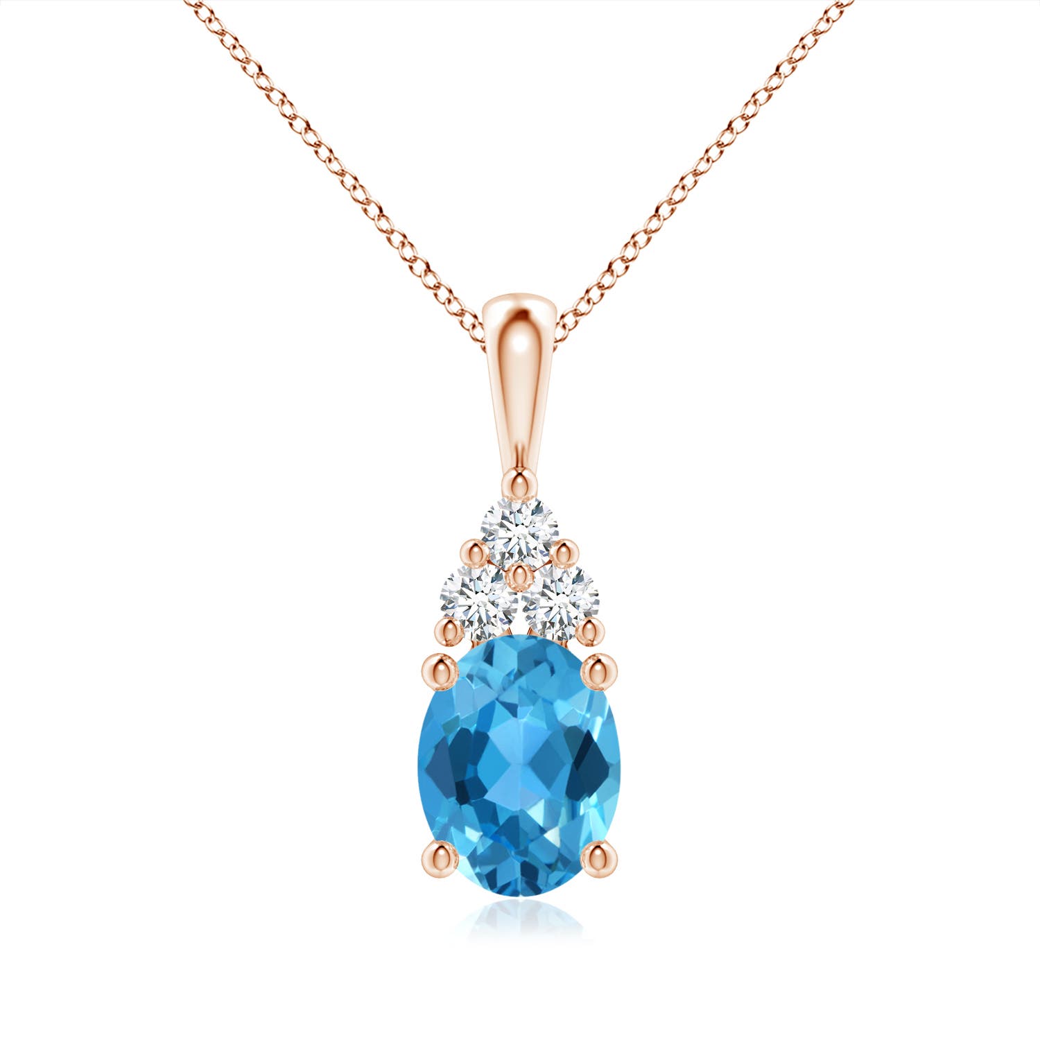 AAA - Swiss Blue Topaz / 2.48 CT / 14 KT Rose Gold