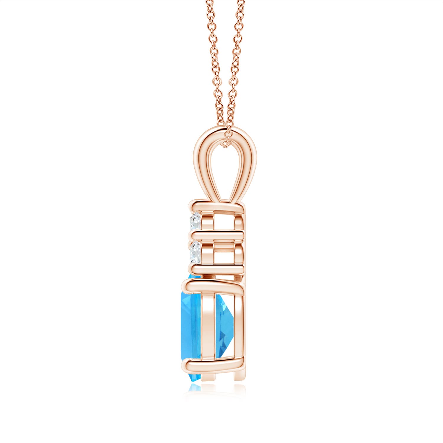 AAA - Swiss Blue Topaz / 2.48 CT / 14 KT Rose Gold