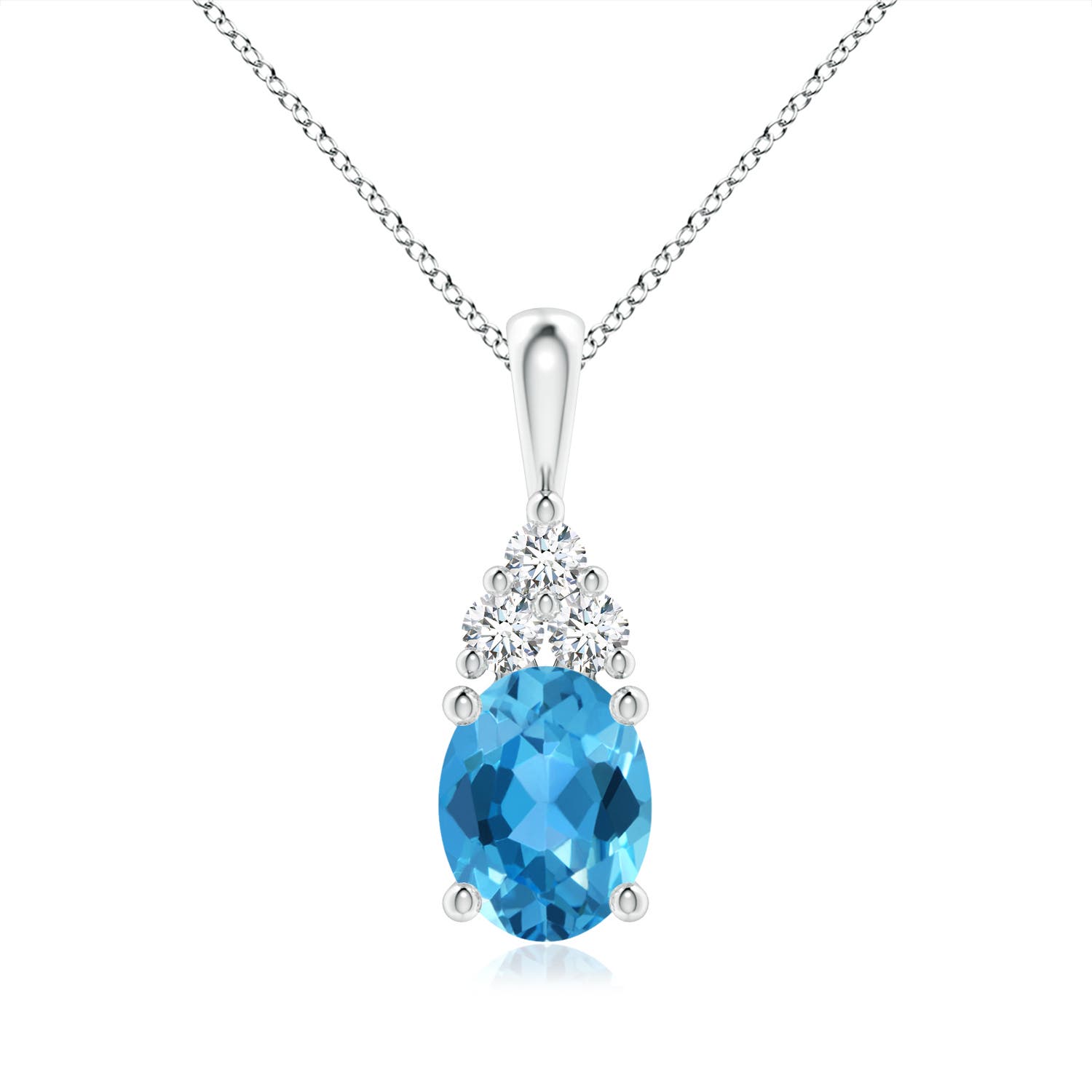 AAA - Swiss Blue Topaz / 2.48 CT / 14 KT White Gold