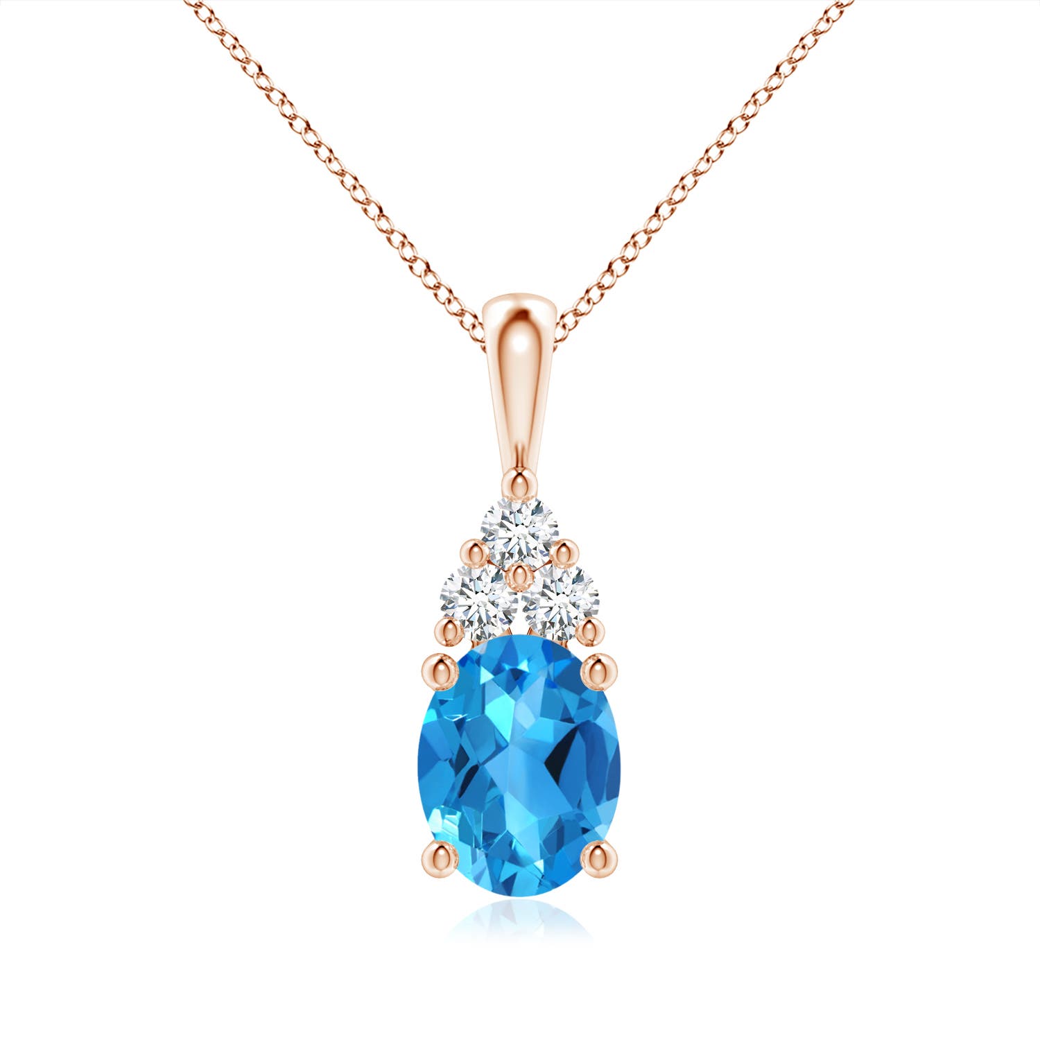 AAAA - Swiss Blue Topaz / 2.48 CT / 14 KT Rose Gold